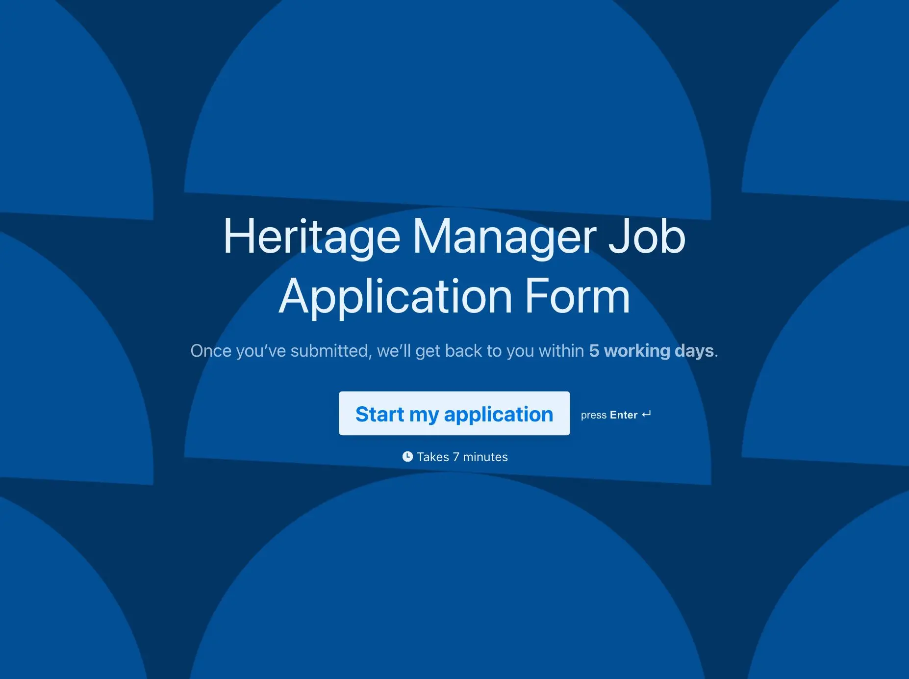Heritage Manager Job Application Form Template Hero