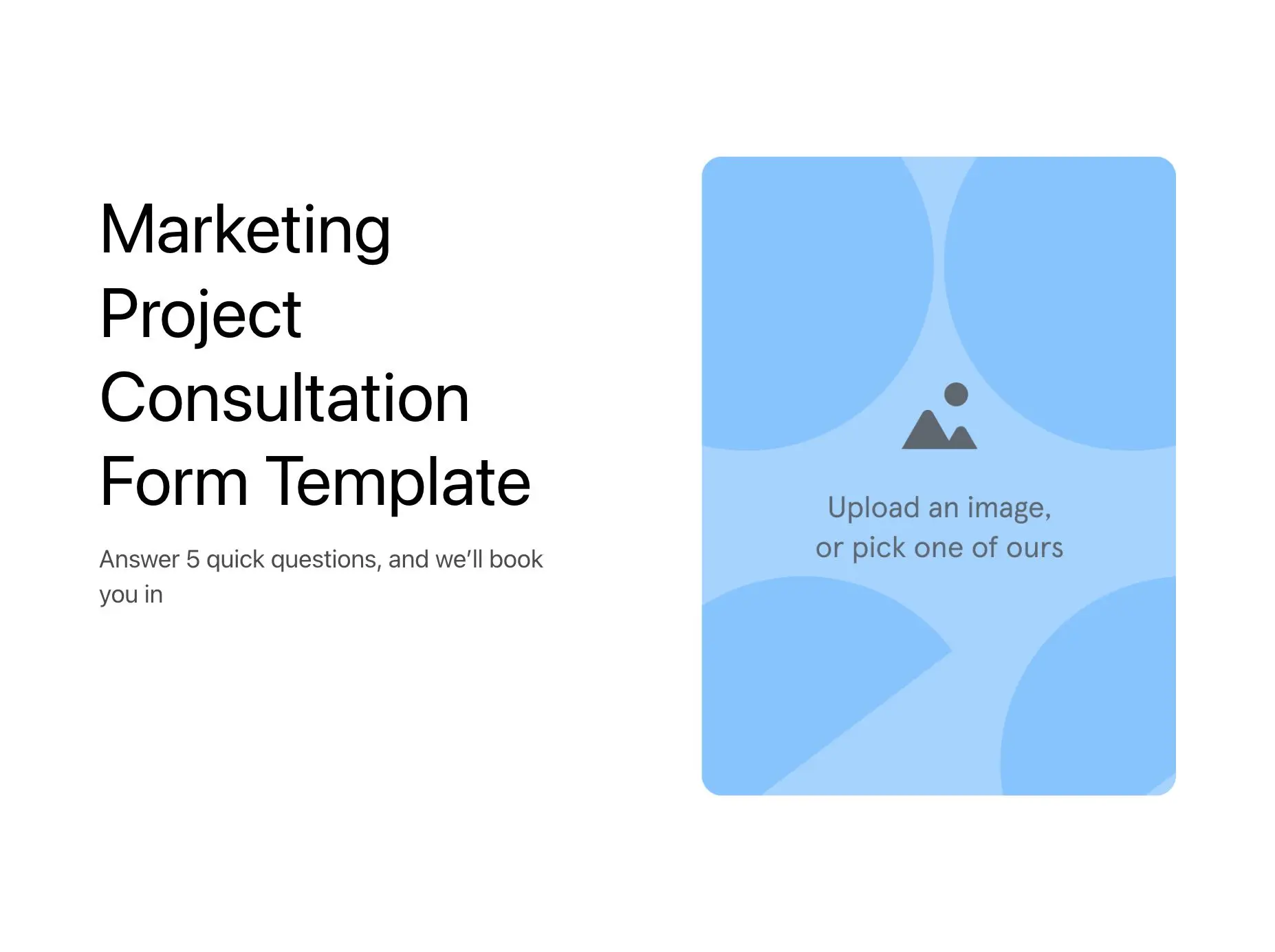 Marketing Project Consultation Form Template Hero