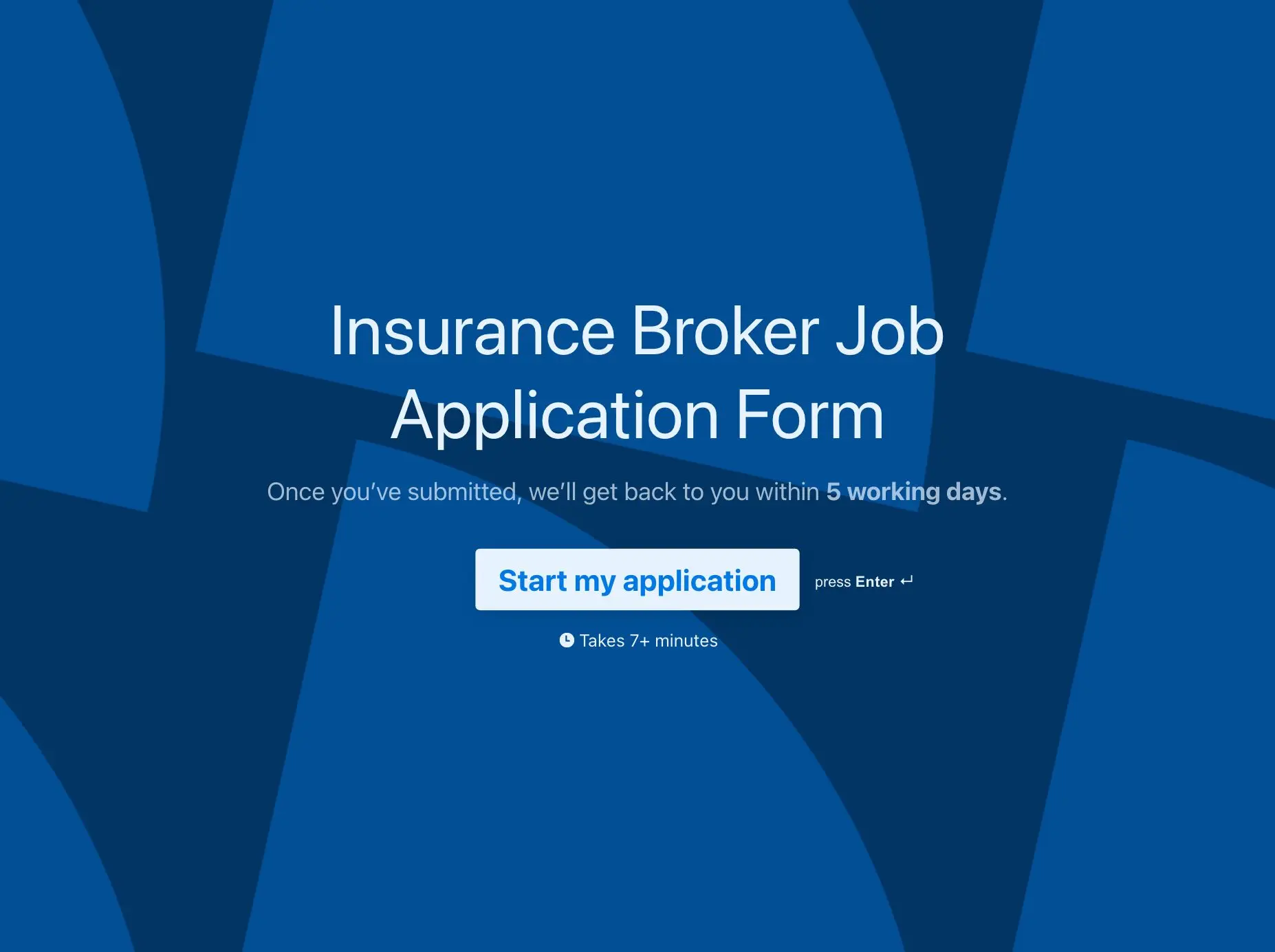 Insurance Broker Job Application Form Template Hero