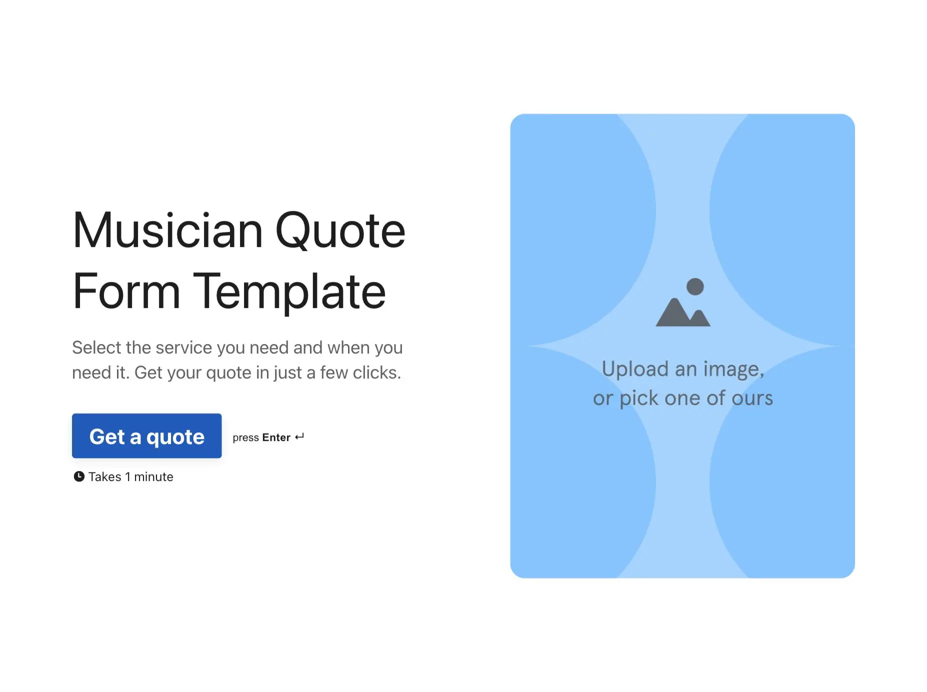 Musician Quote Form Template Hero