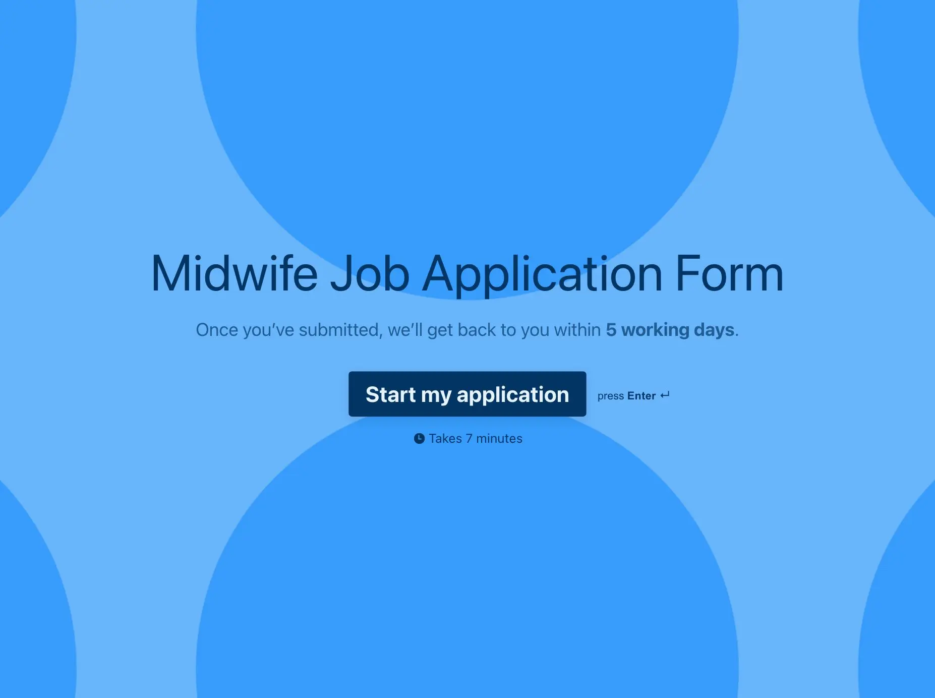Midwife Job Application Form Template Hero