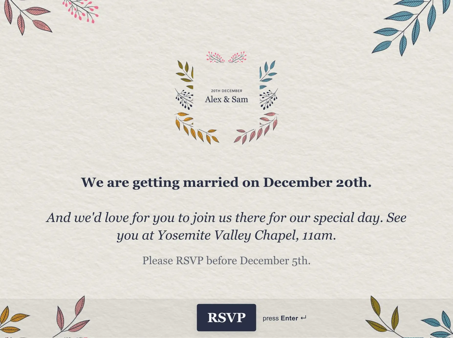 Online Wedding Invitation Template