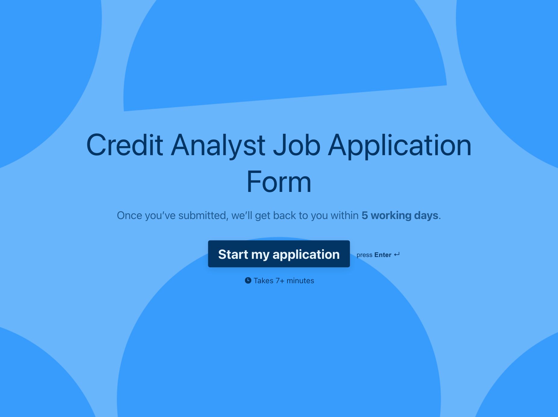 Credit Analyst Job Application Form Template   Credit Analyst Job Application Form 