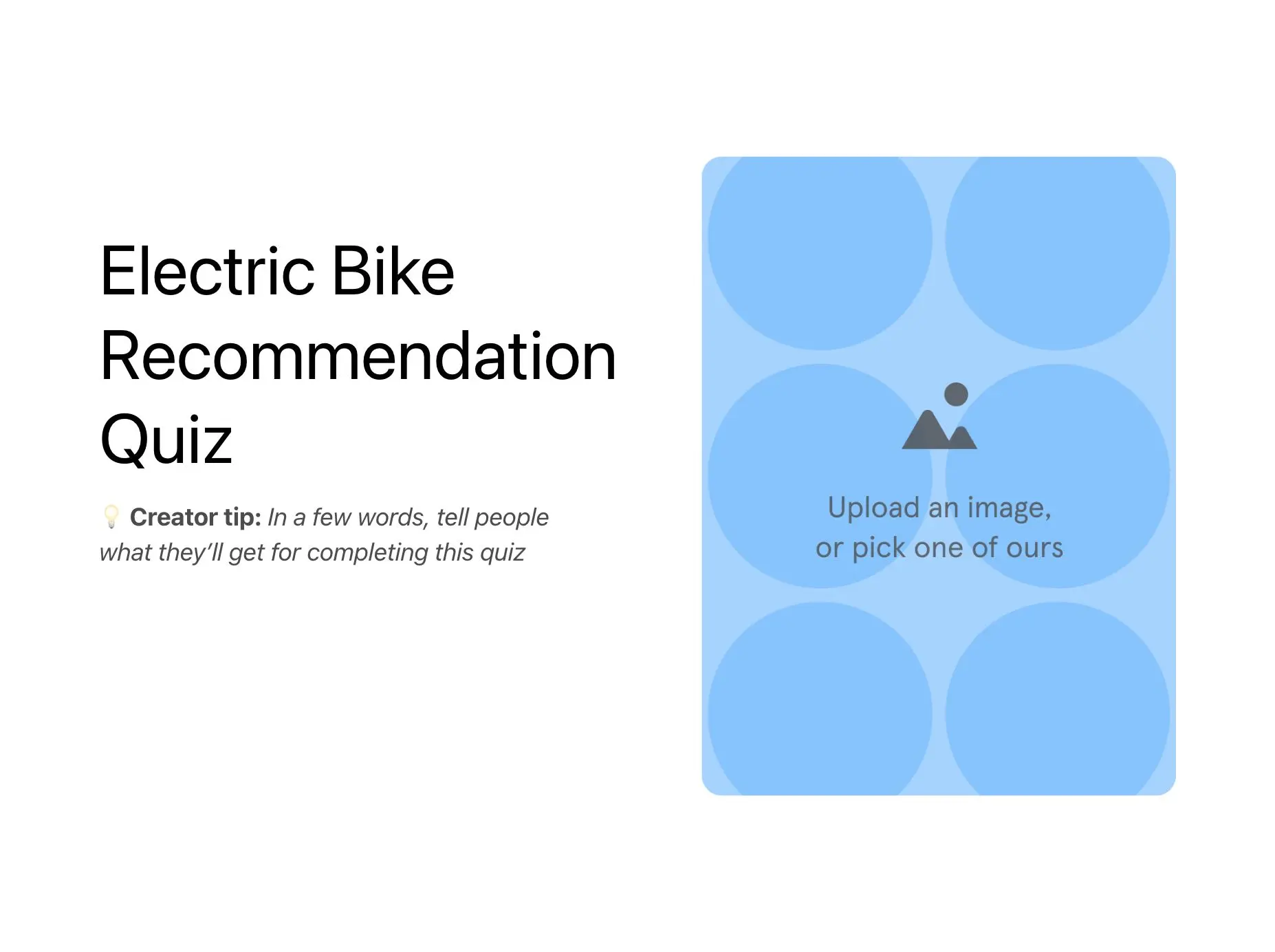 Electric Bike Recommendation Quiz Template Hero