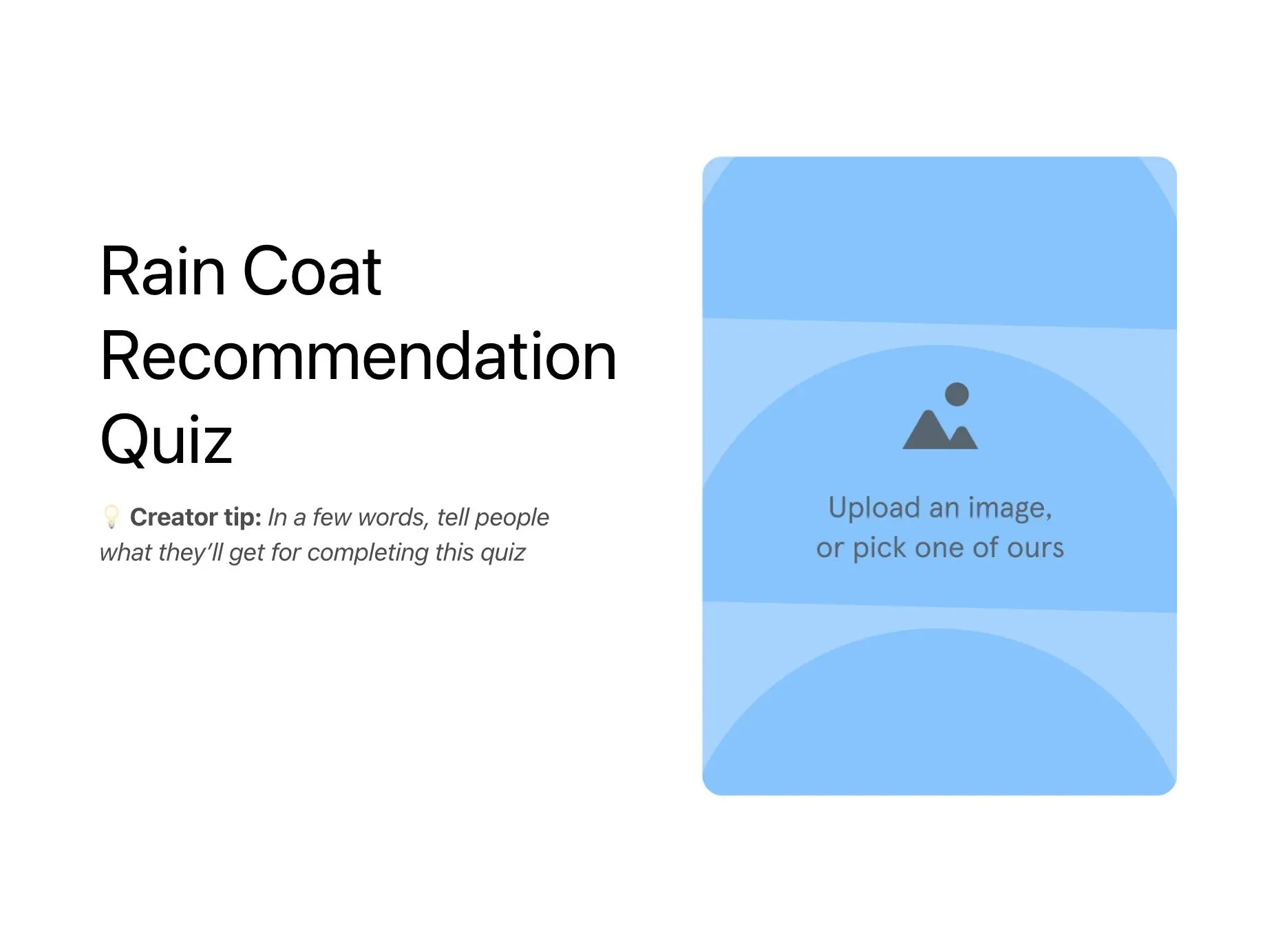 Rain Coat Recommendation Quiz Template Hero