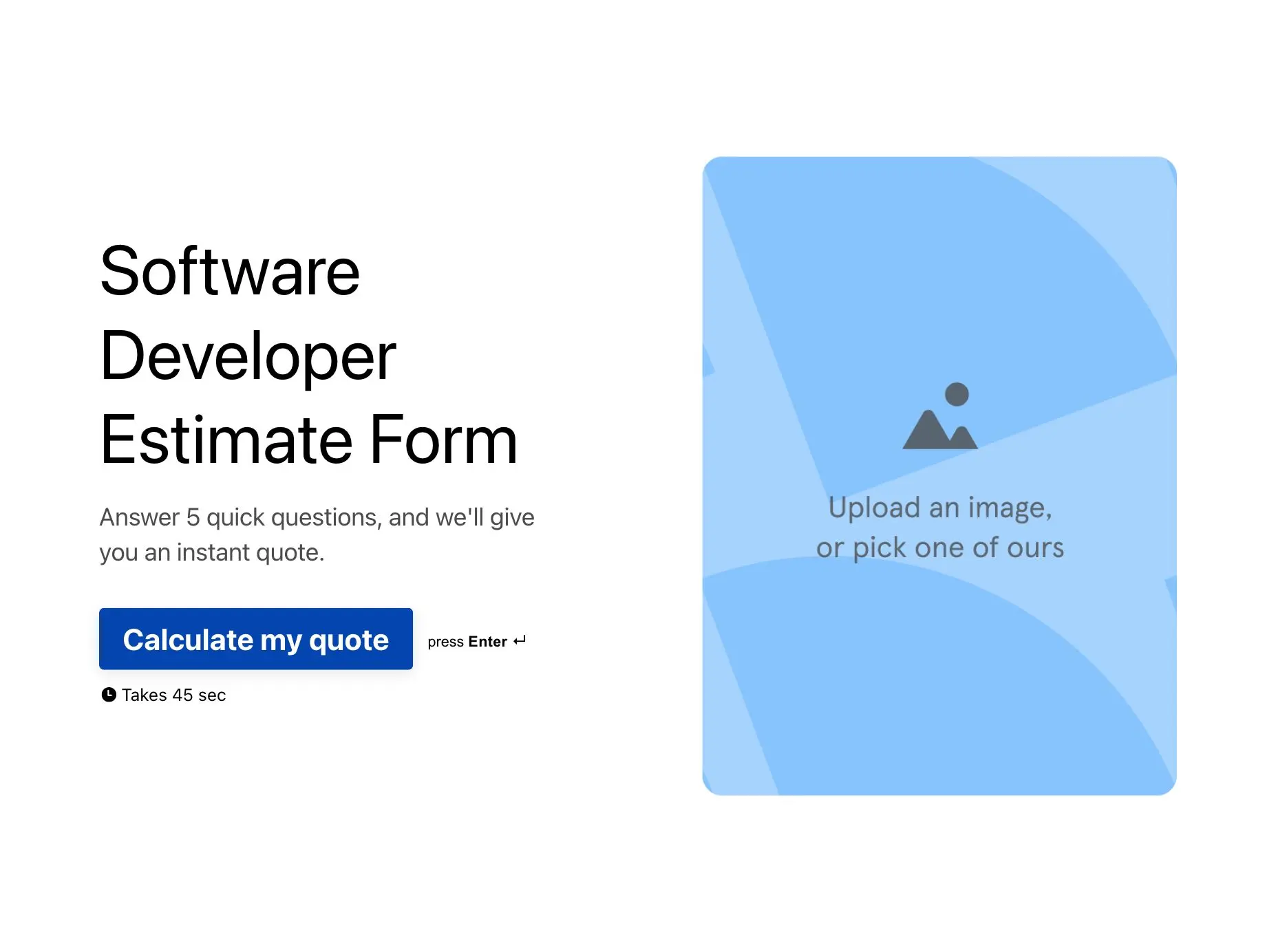 Software Developer Estimate Form Template Hero