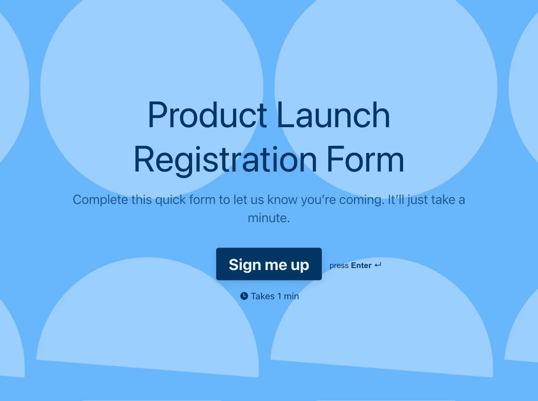 Product Launch Registration Form Template Hero