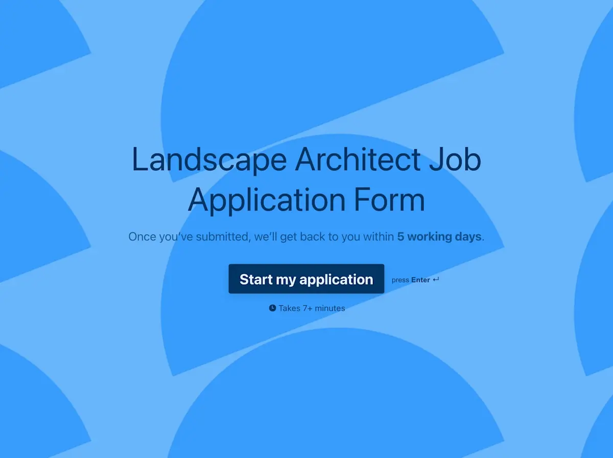 job application letter for a landscape architect