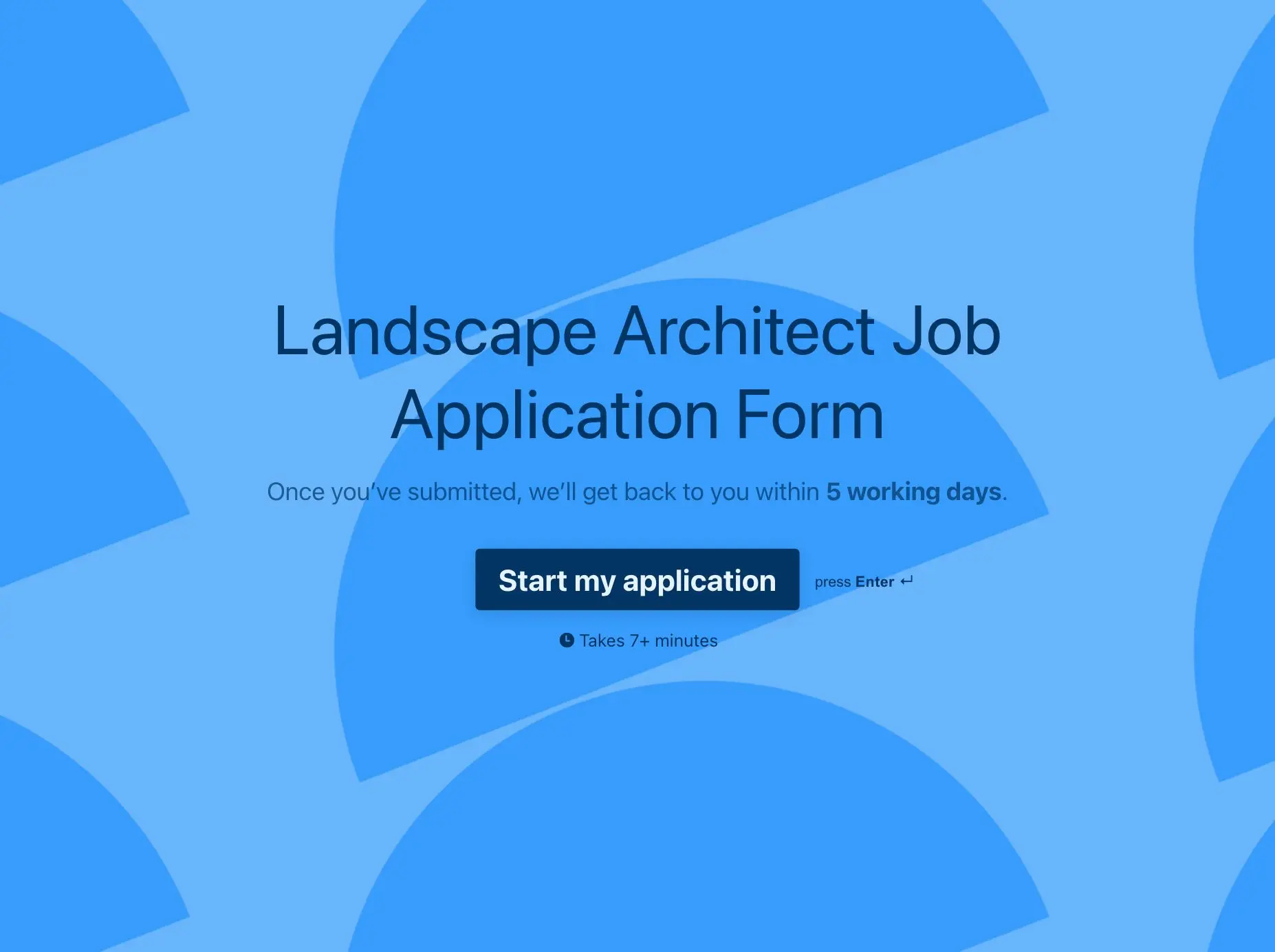 Landscape Architect Job Application Form Template Hero