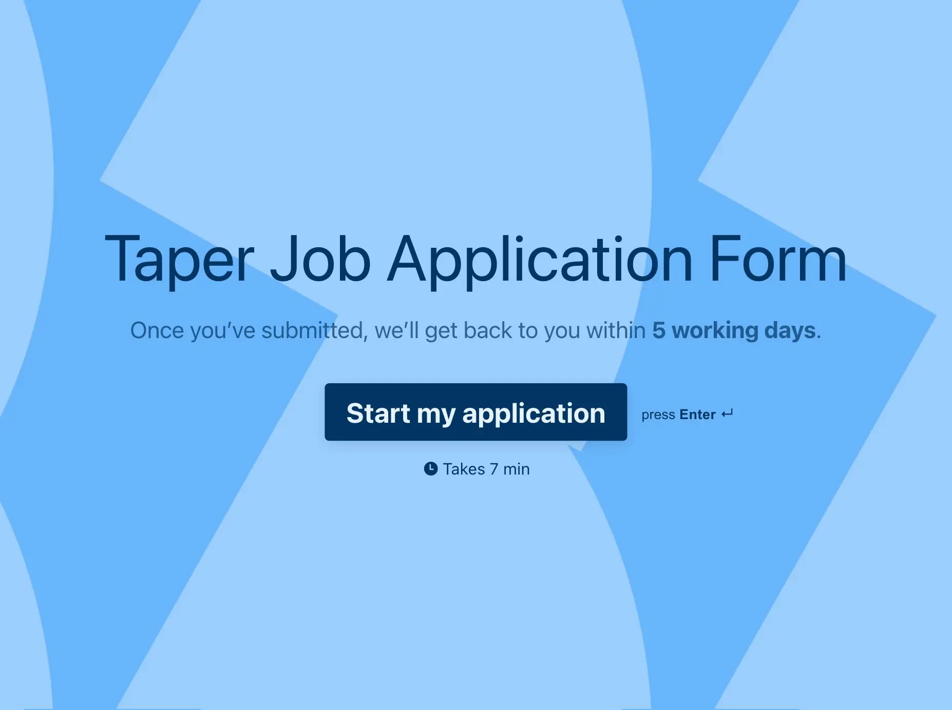 Taper Job Application Form Template Hero