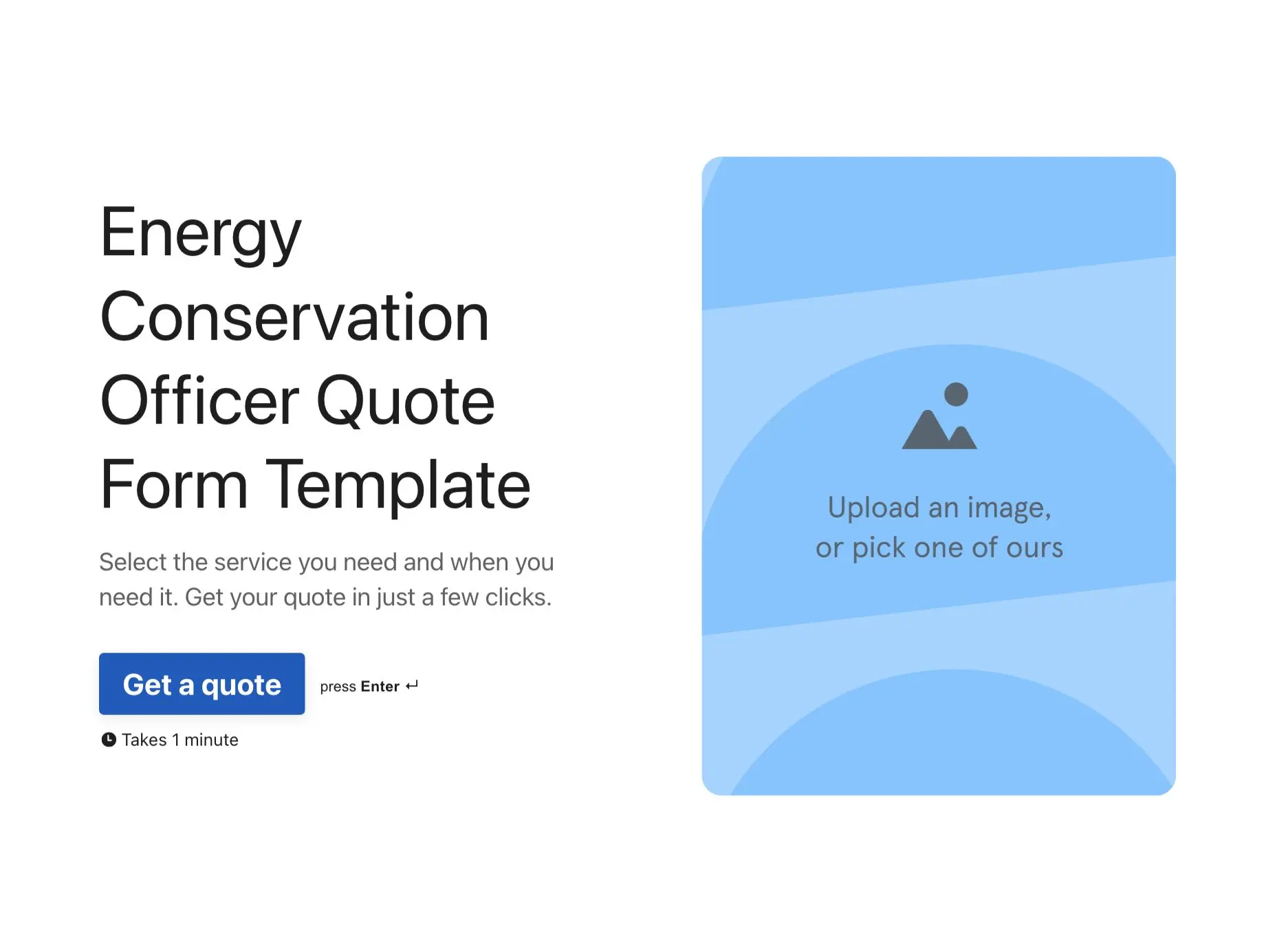Energy Conservation Officer Quote Form Template Hero