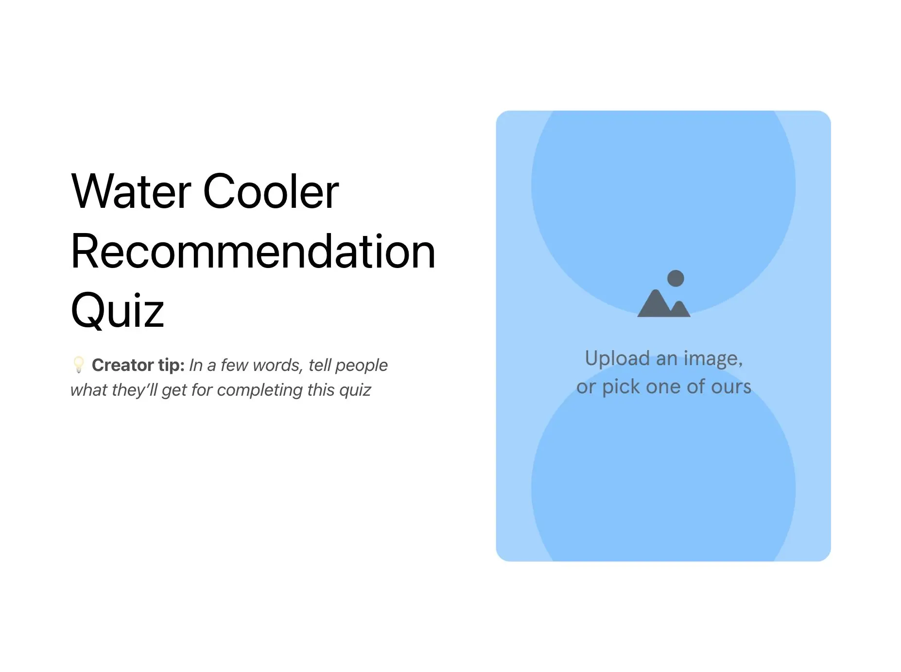 Water Cooler Recommendation Quiz Template Hero