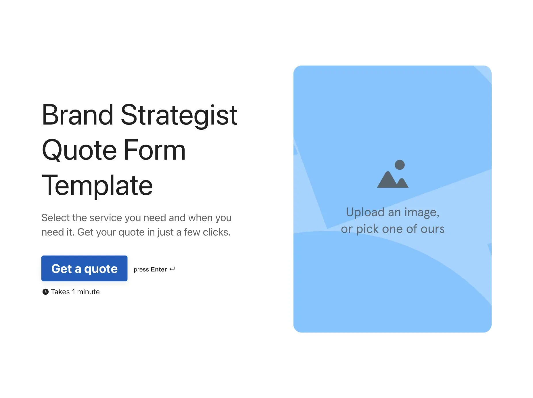Brand Strategist Quote Form Template Hero