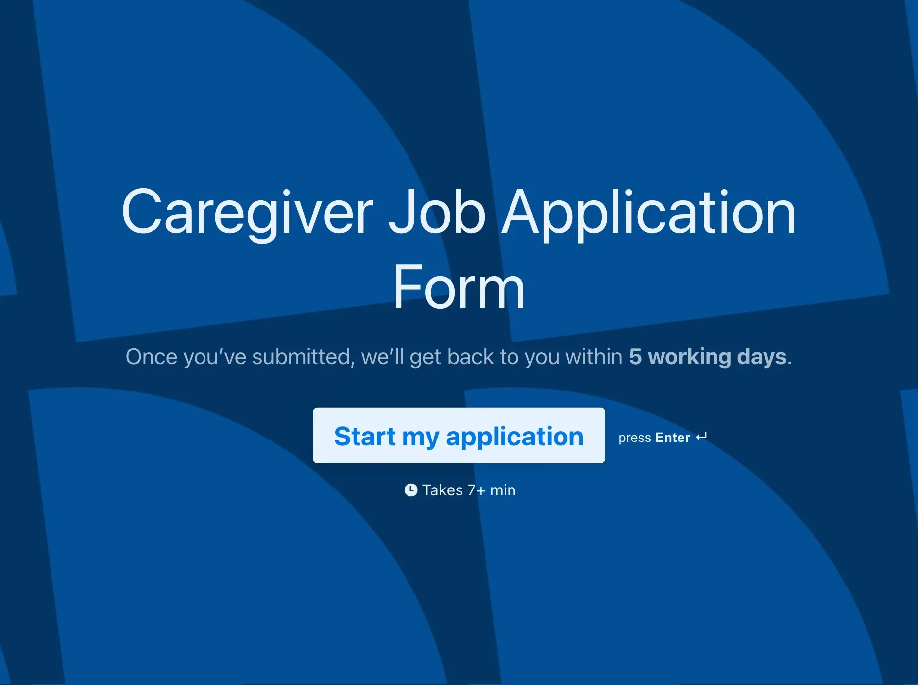 Caregiver Job Application Form Template Hero