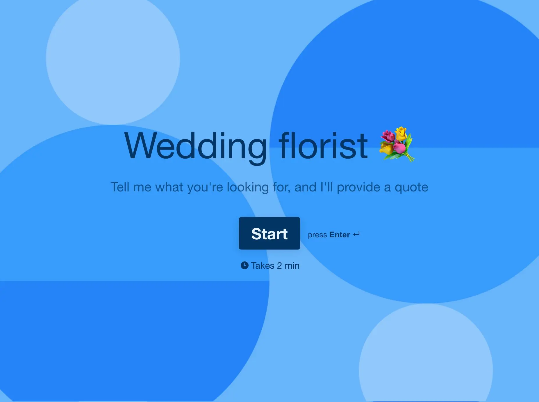 Florist Wedding Quote Form Template Hero