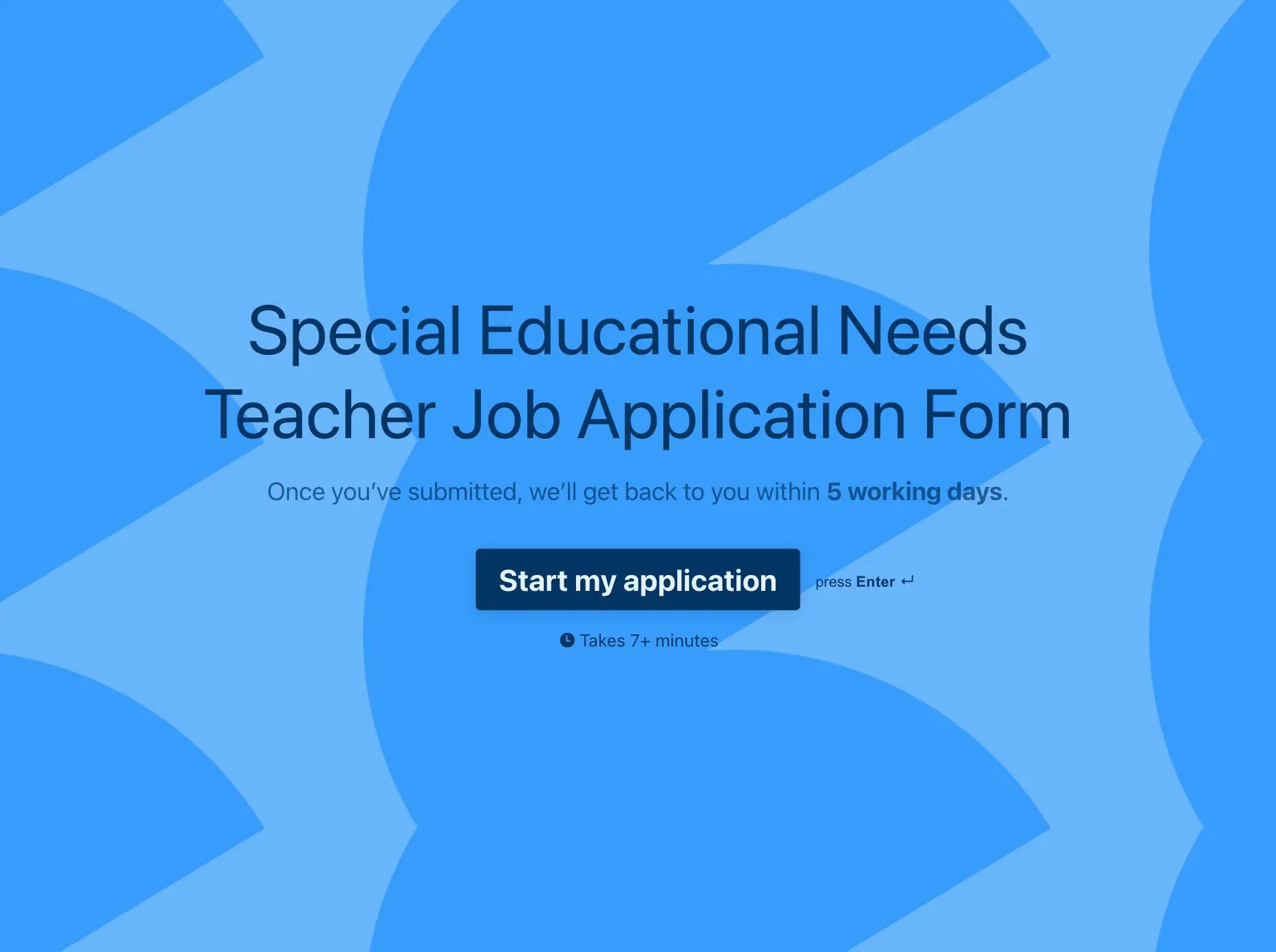 Special Educational Needs Teacher Job Application Form Template Hero