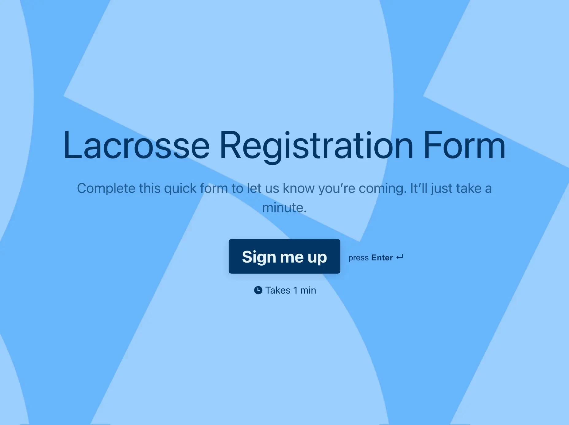 Lacrosse Registration Form Template Hero