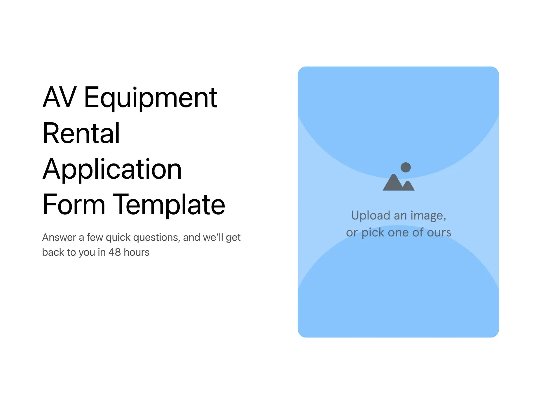 AV Equipment Rental Application Form Template Hero