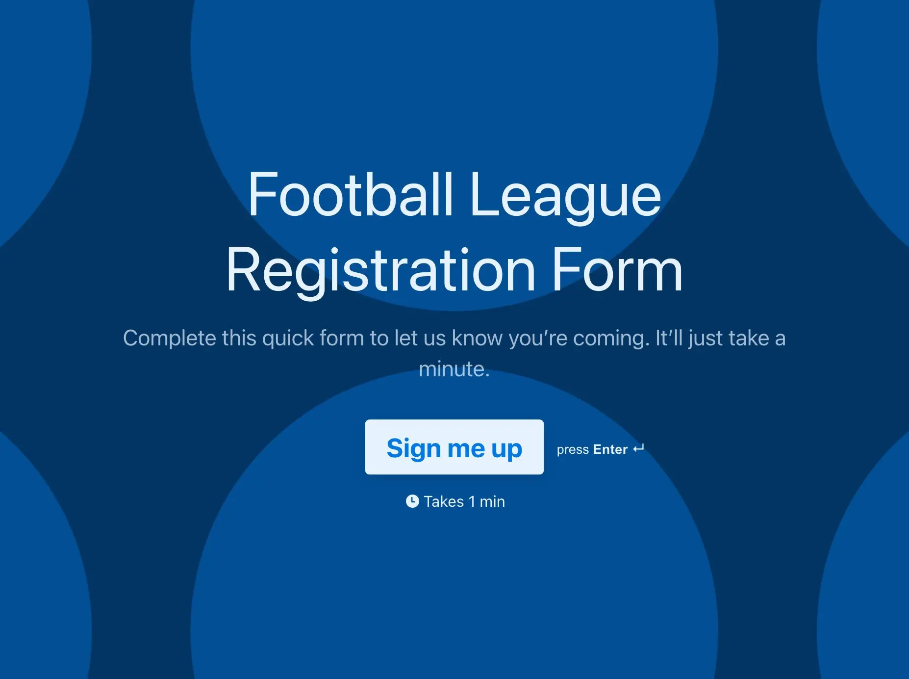 Football League Registration Form Template Hero