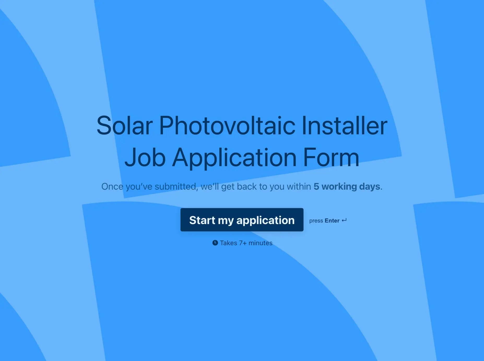 Solar Photovoltaic Installer Job Application Form Template Hero