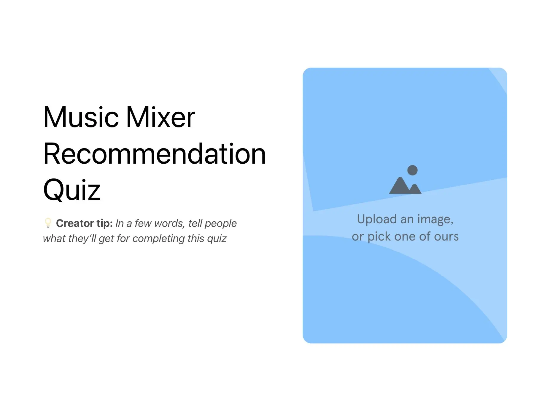 Music Mixer Recommendation Quiz Template Hero