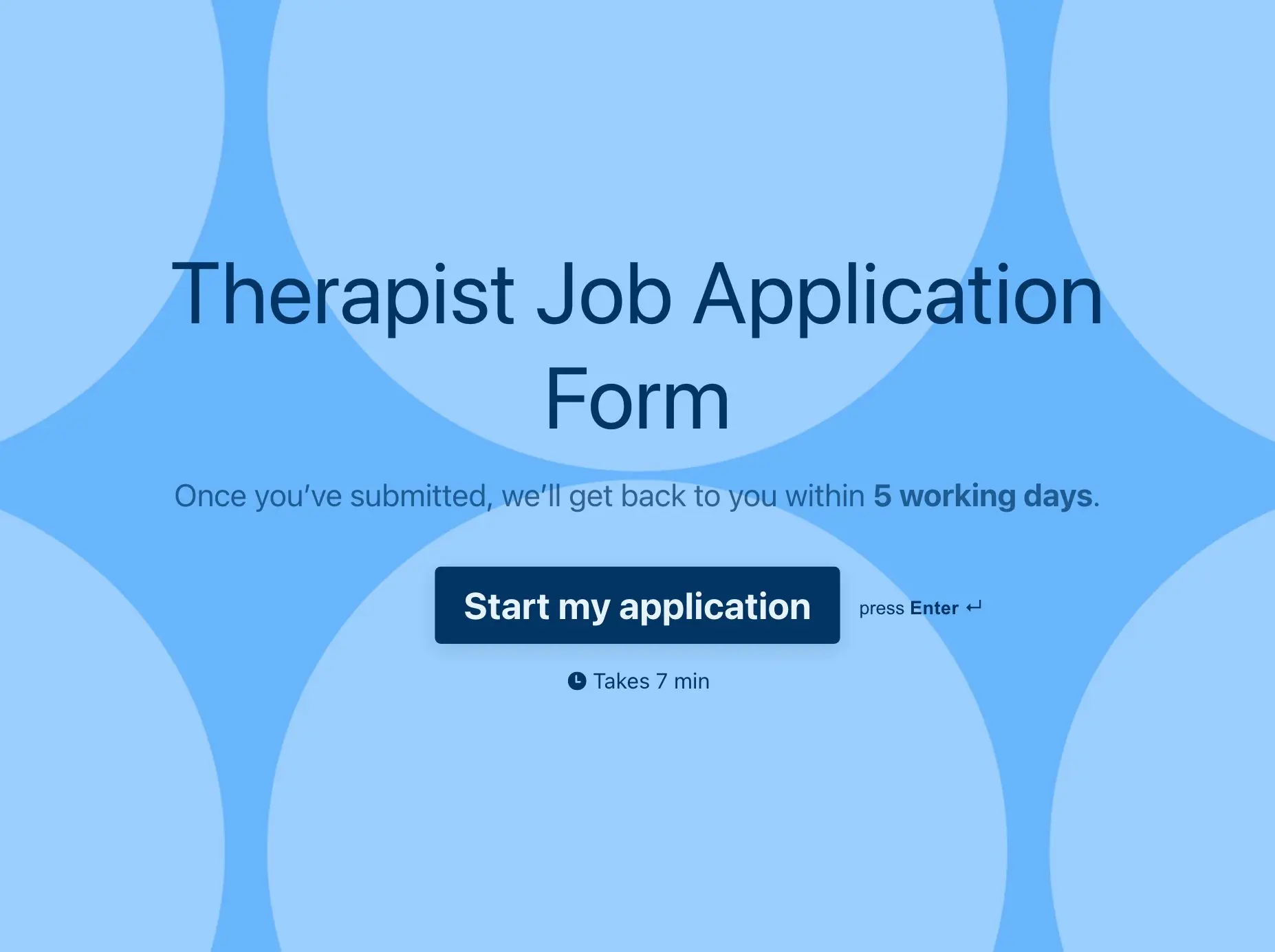 Therapist Job Application Form Template Hero