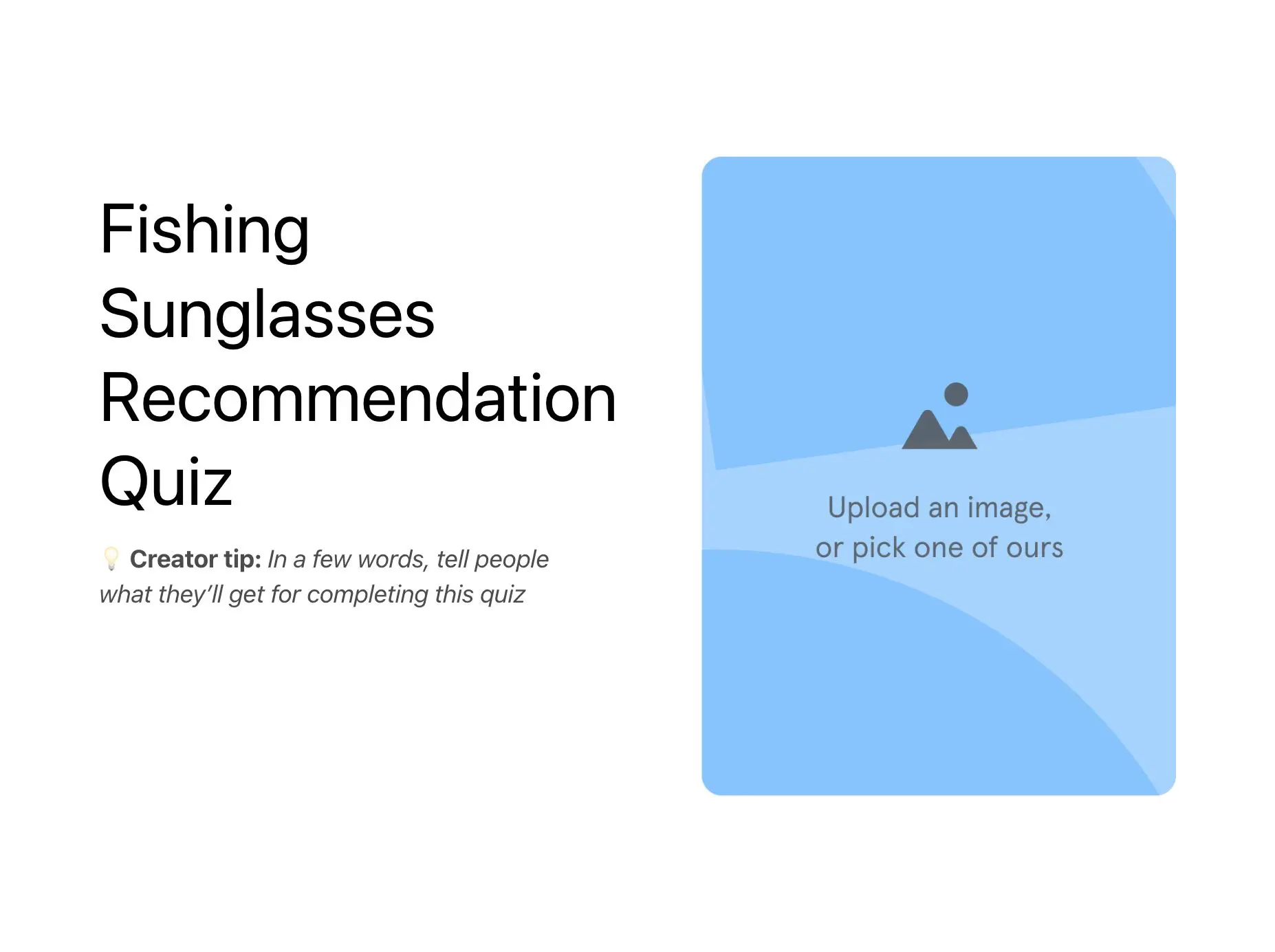 Fishing Sunglasses Recommendation Quiz Template Hero