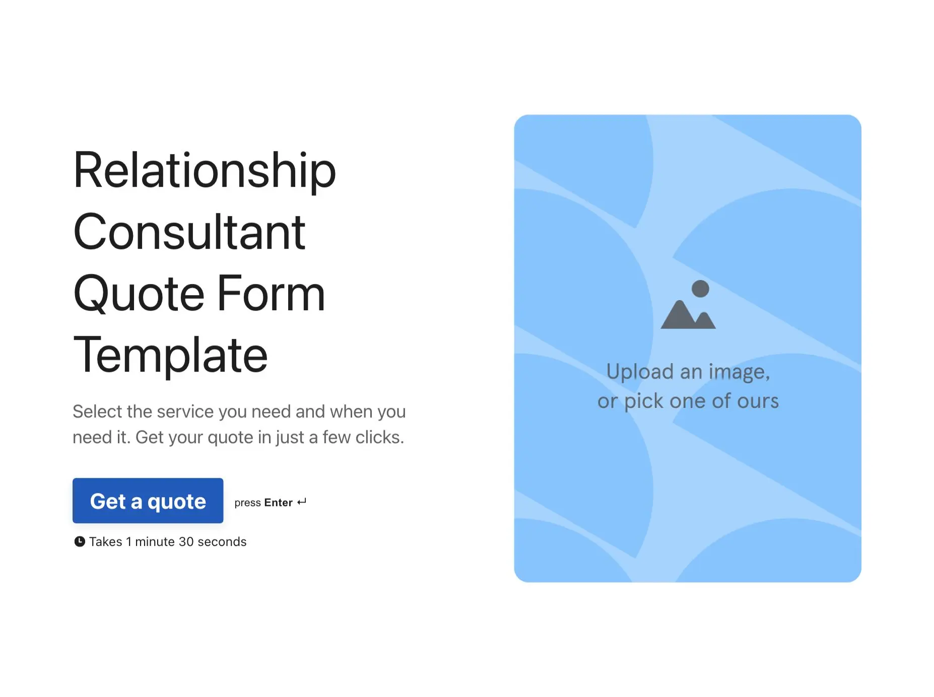 Relationship Consultant Quote Form Template Hero