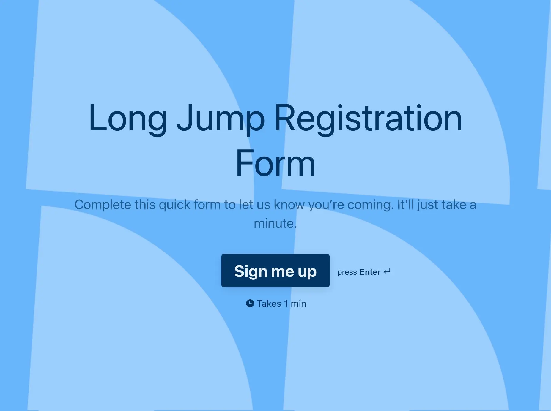 Long Jump Registration Form Template Hero