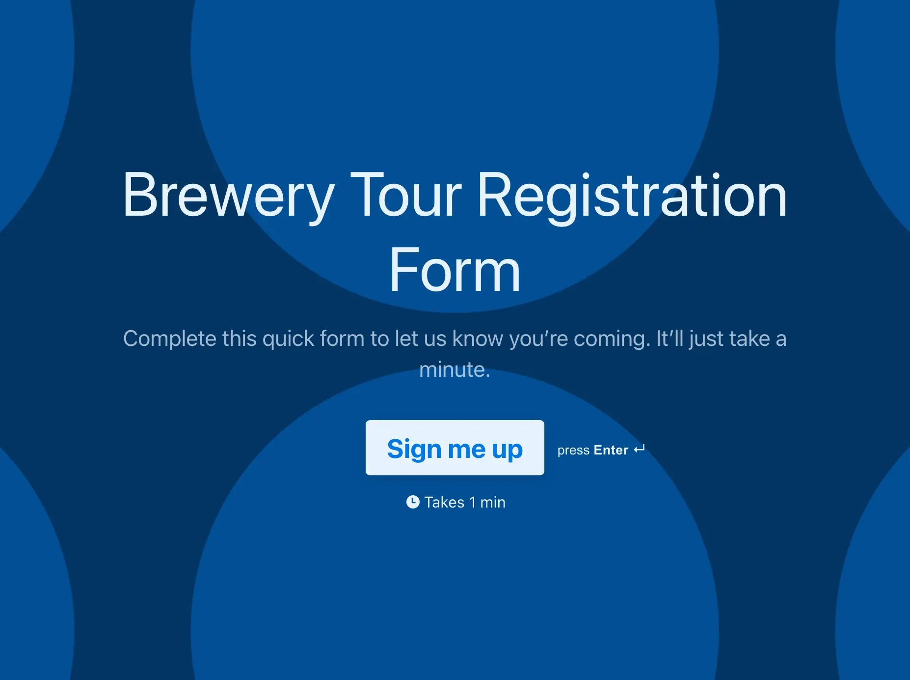 Brewery Tour Registration Form Template Hero