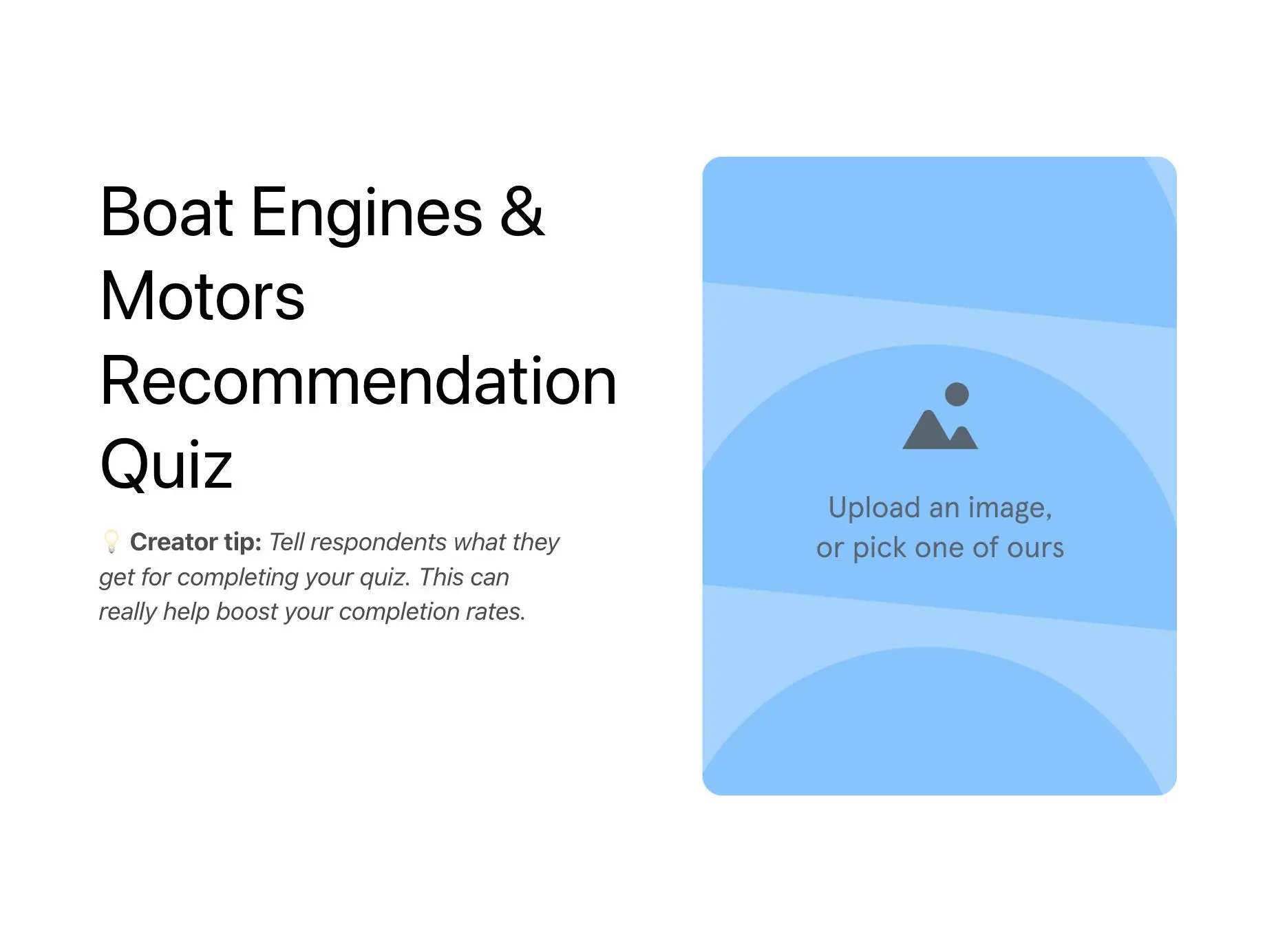 Boat Engines & Motors Recommendation Quiz Template Hero