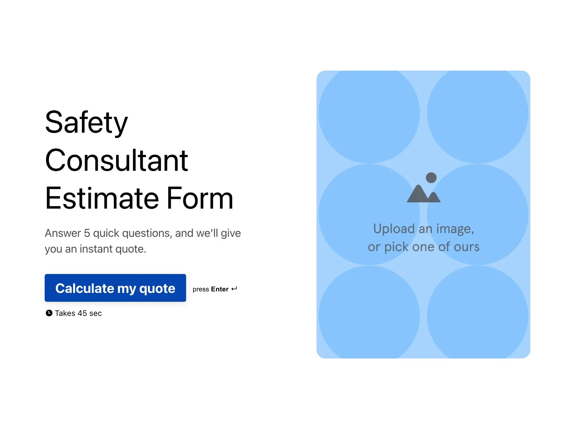 Safety Consultant Estimate Form Template Hero