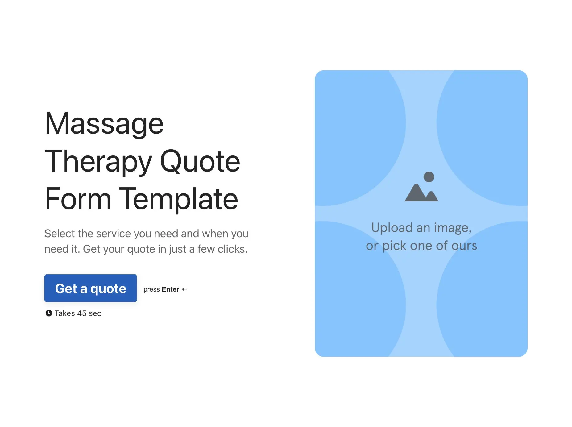Massage Therapy Quote Form Template Hero