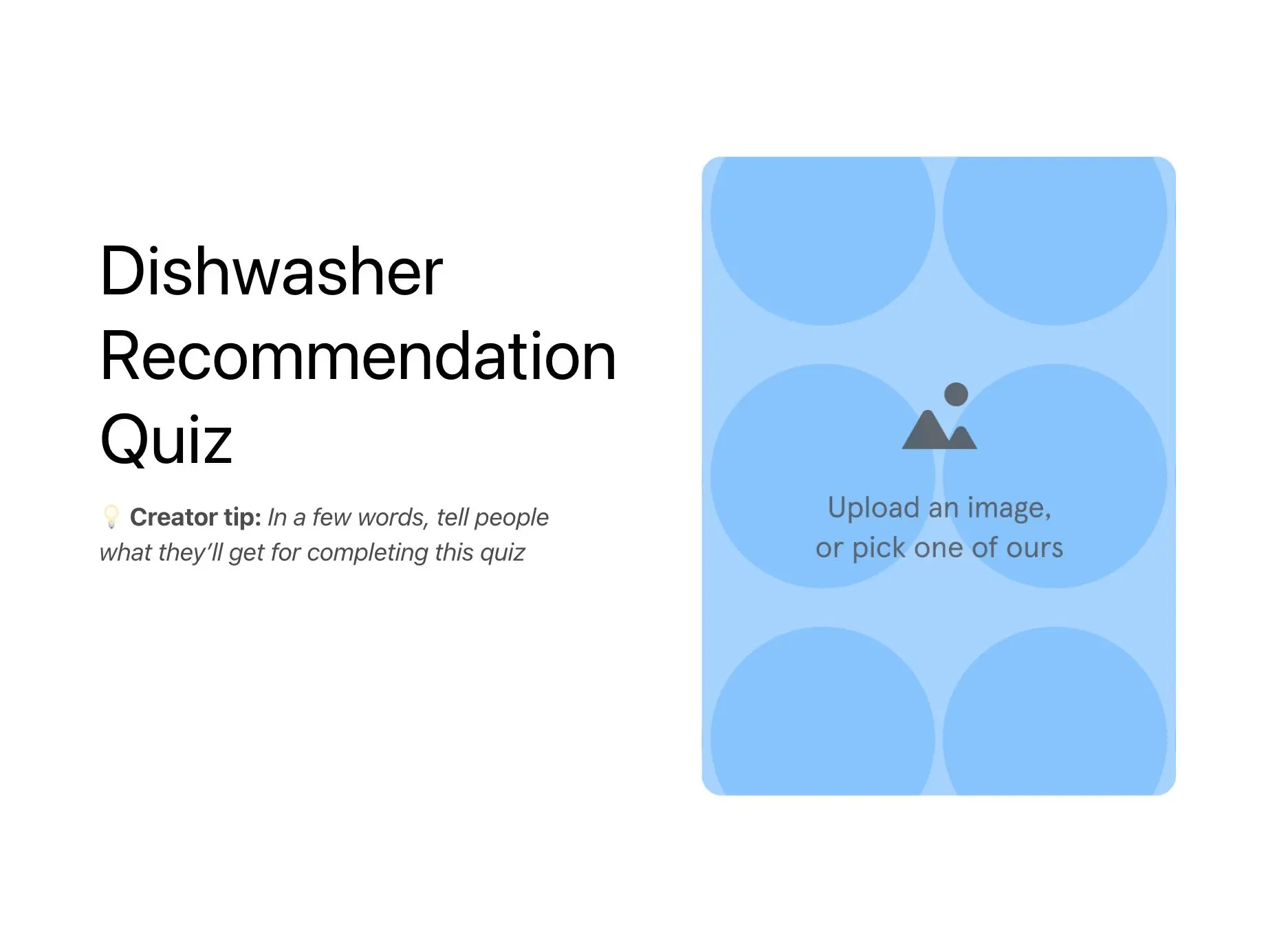 Dishwasher Recommendation Quiz Template Hero