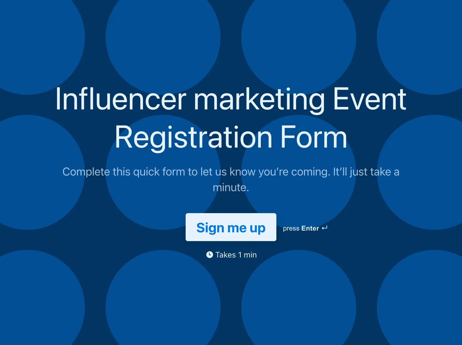 Influencer marketing Event Registration Form Template Hero
