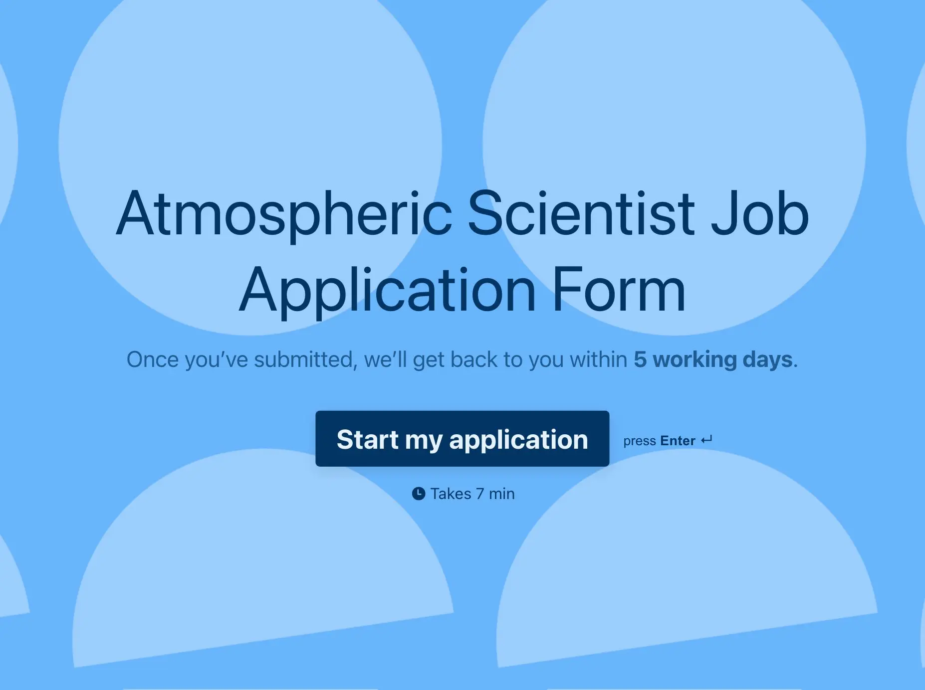 Atmospheric Scientist Job Application Form Template Hero