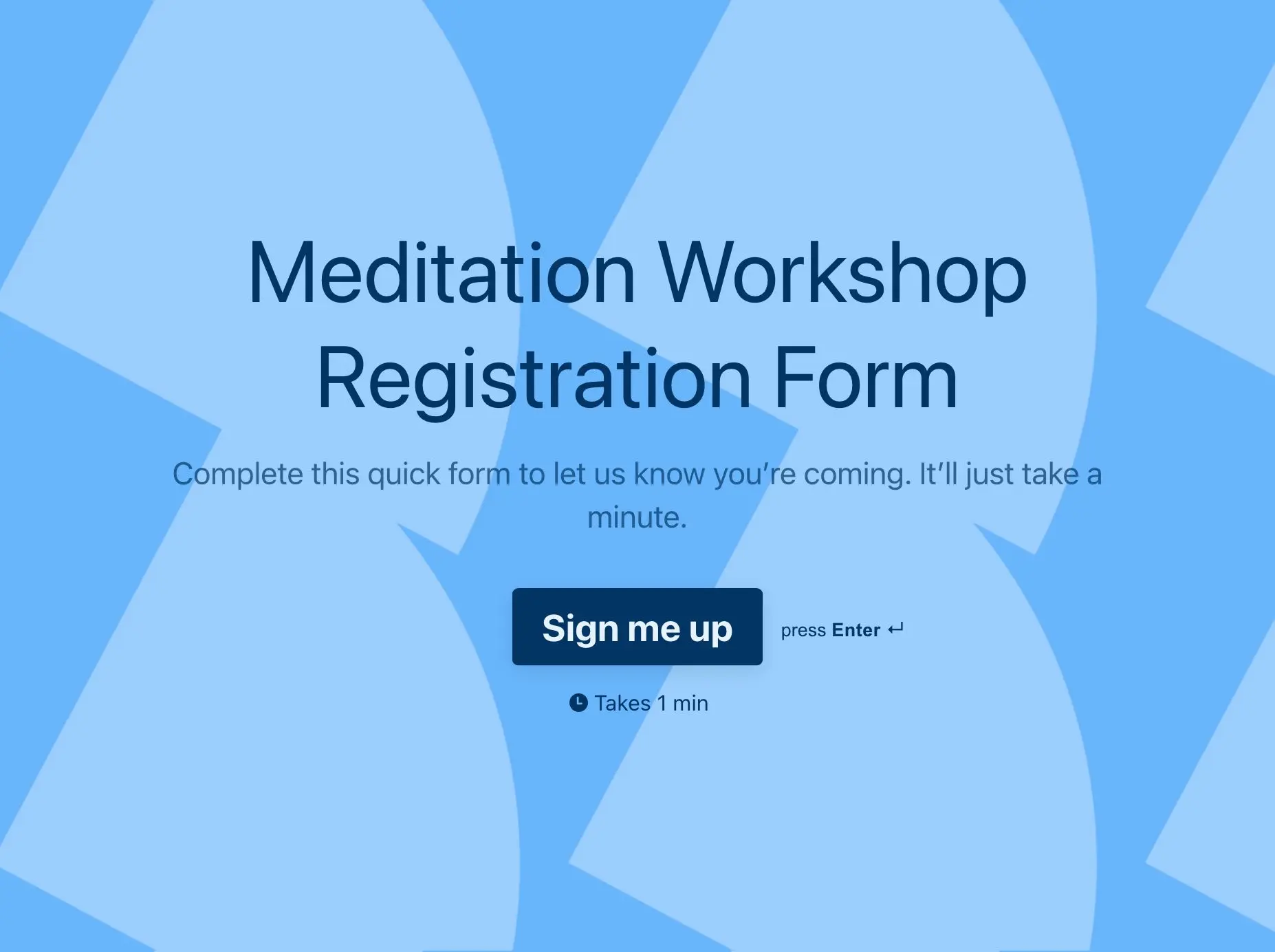 Meditation Workshop Registration Form Template Hero