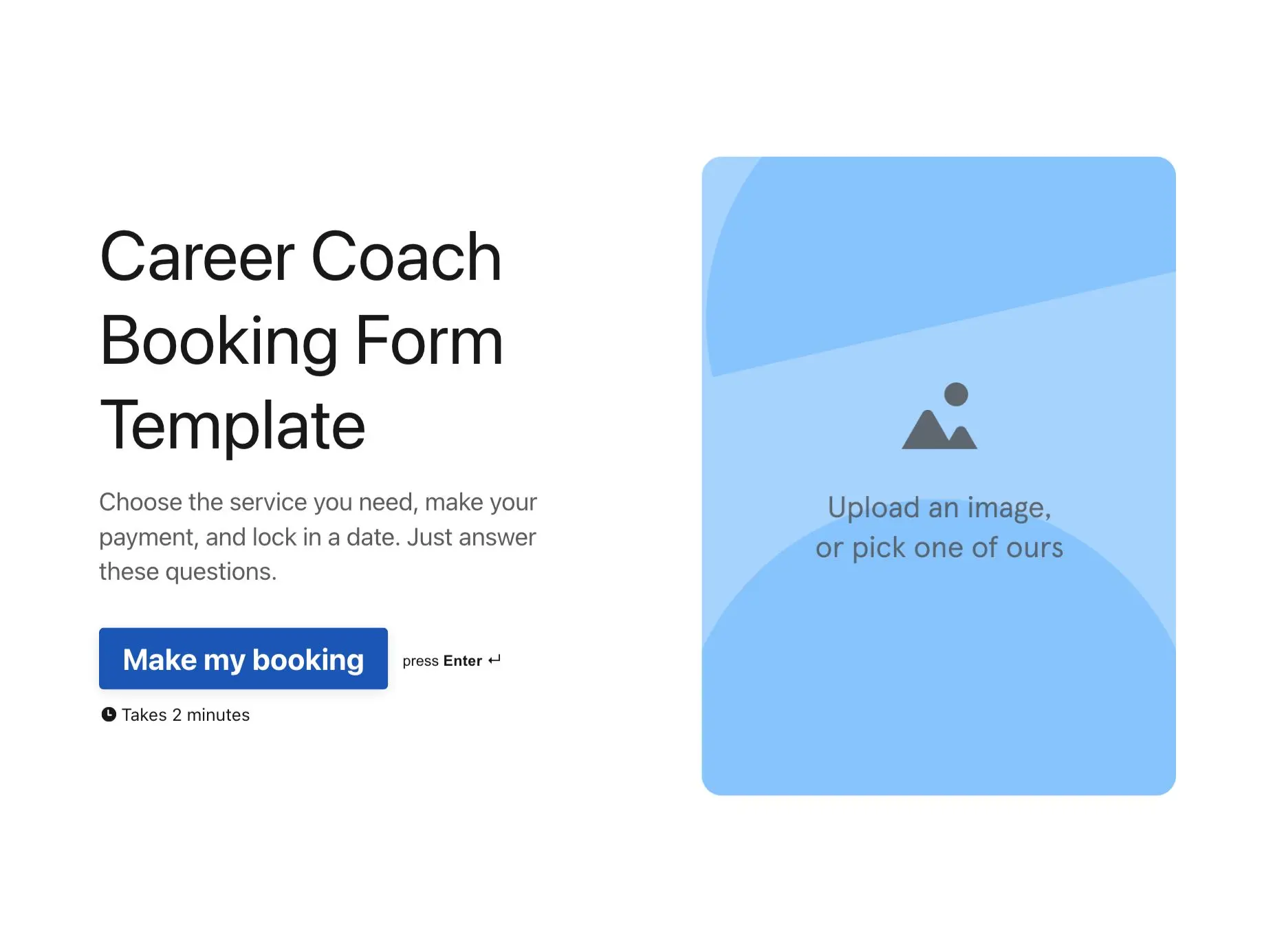 Career Coach Booking Form Template Hero