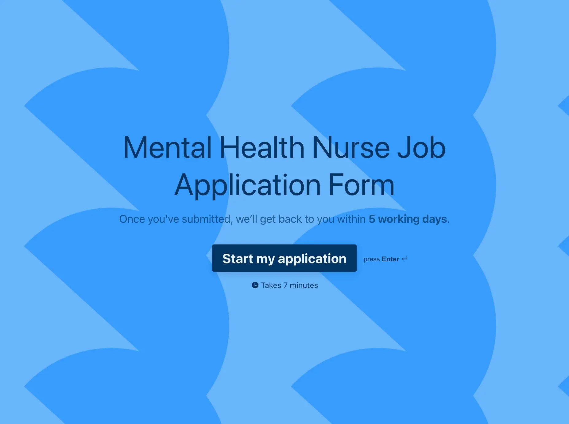 Mental Health Nurse Job Application Form Template Hero