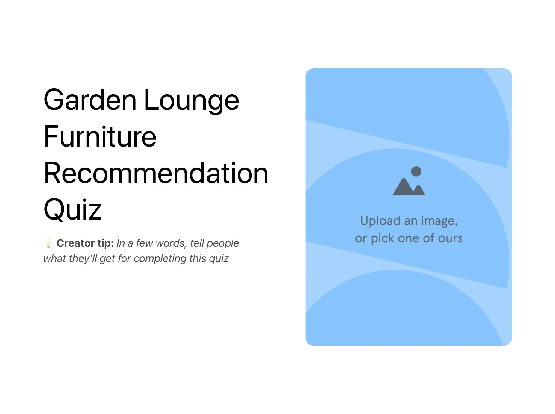 Garden Lounge Furniture Recommendation Quiz Template Hero