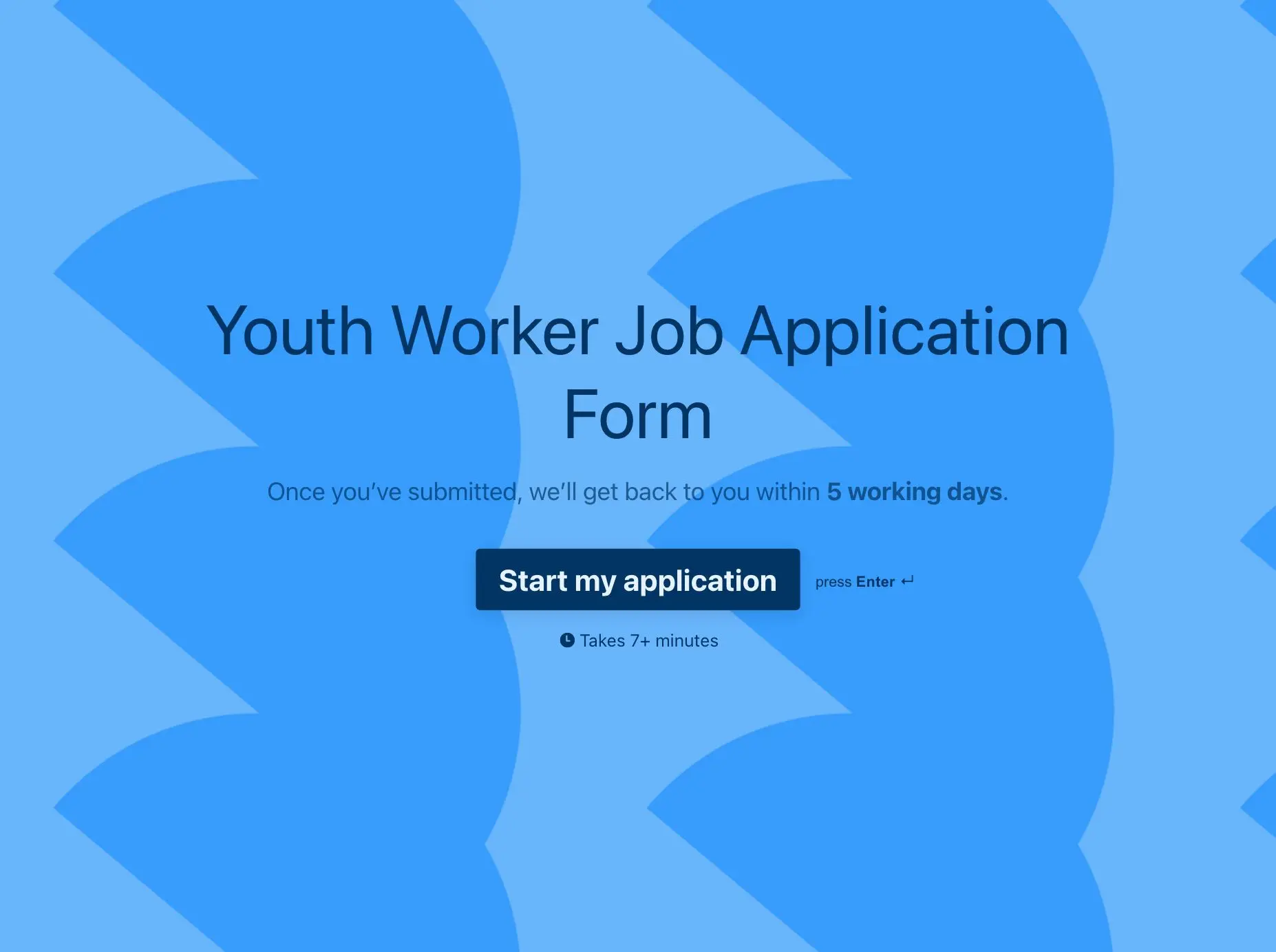 Youth Worker Job Application Form Template Hero