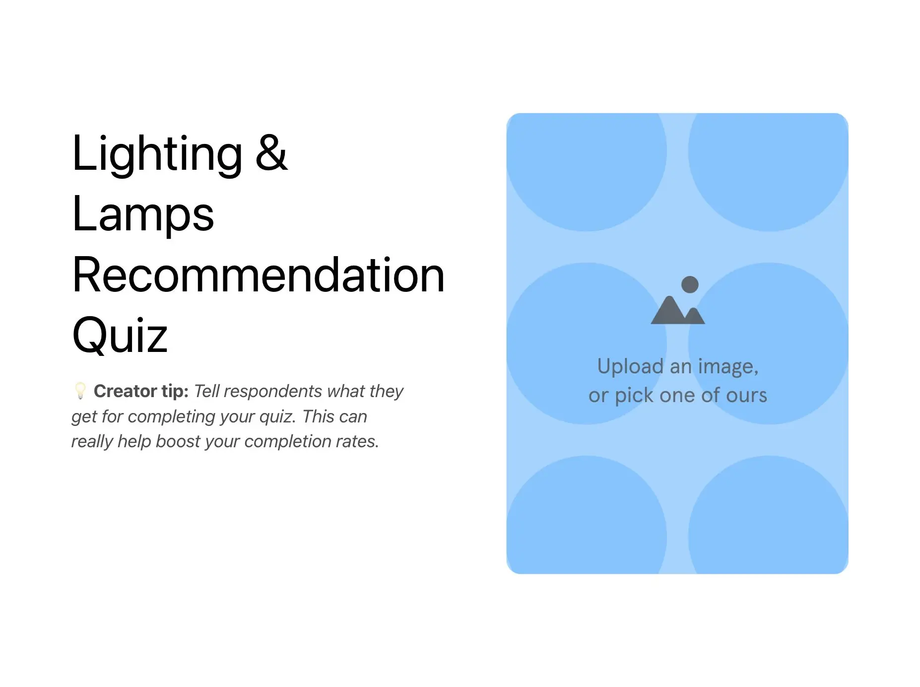 Lighting & Lamps Recommendation Quiz Template Hero