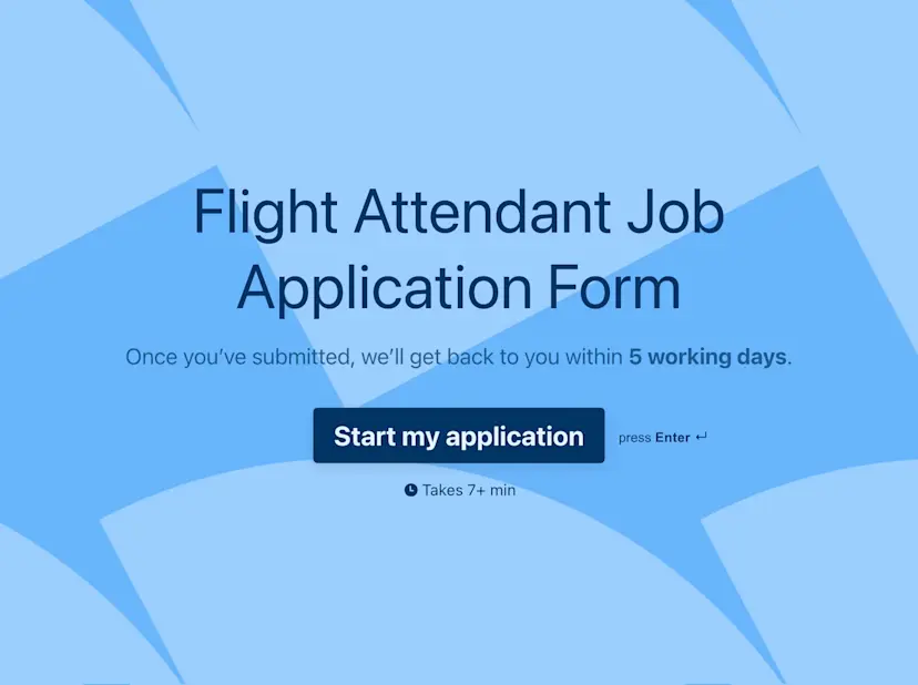 Flight Attendant Job Application Form Template