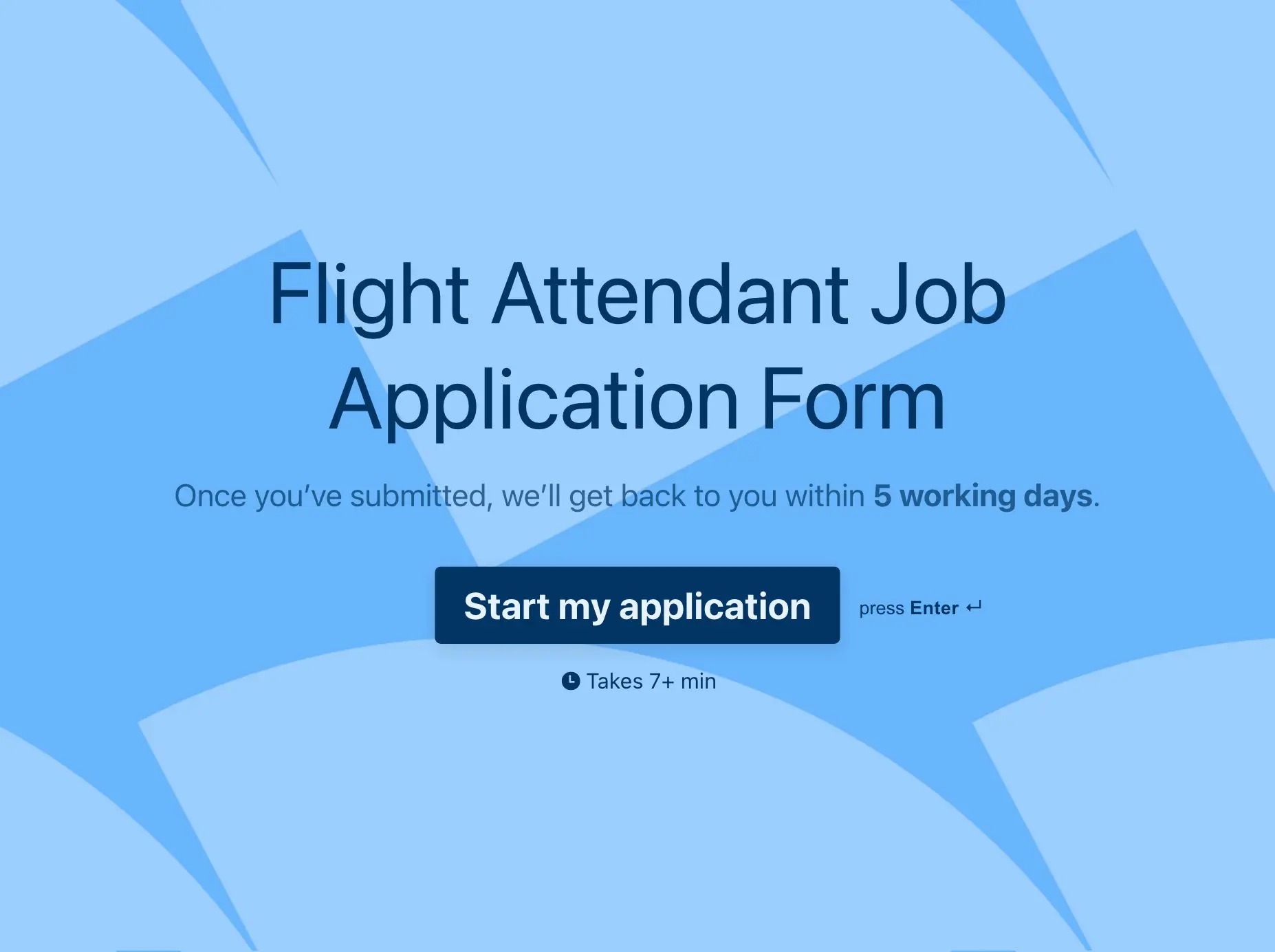 Flight Attendant Job Application Form Template Hero