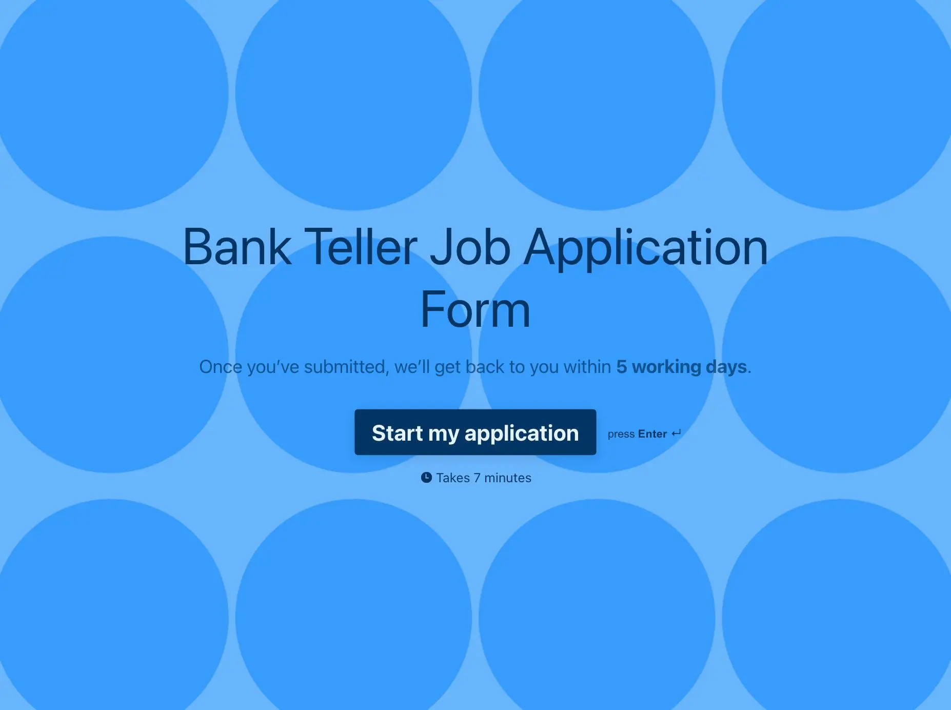 Bank Teller Job Application Form Template Hero