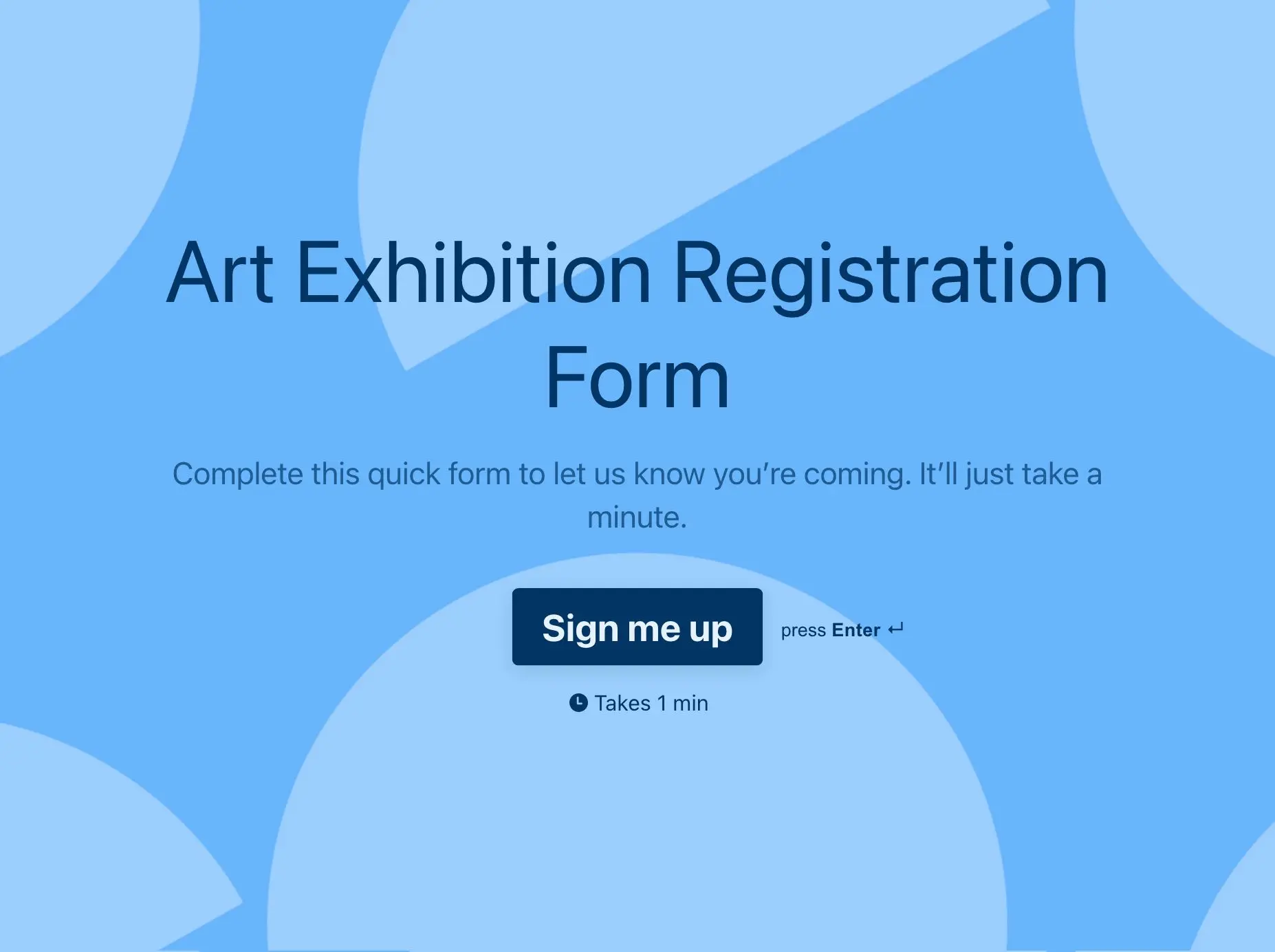 Art Exhibition Registration Form Template Hero