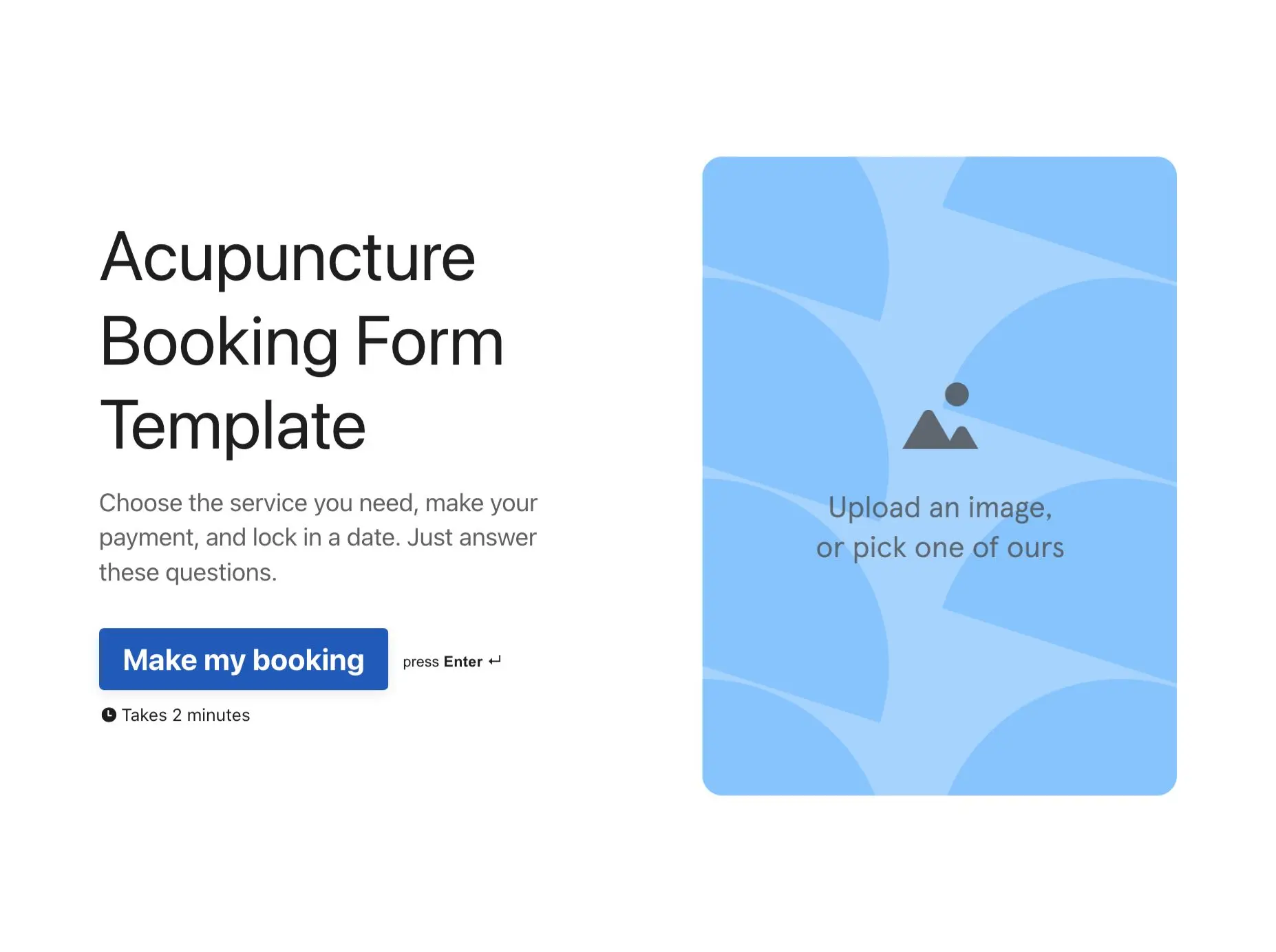 Acupuncture Booking Form Template Hero