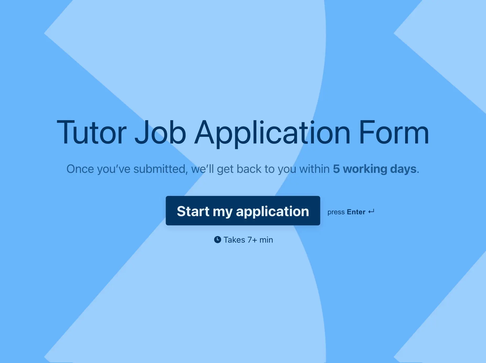 Tutor Job Application Form Template Hero