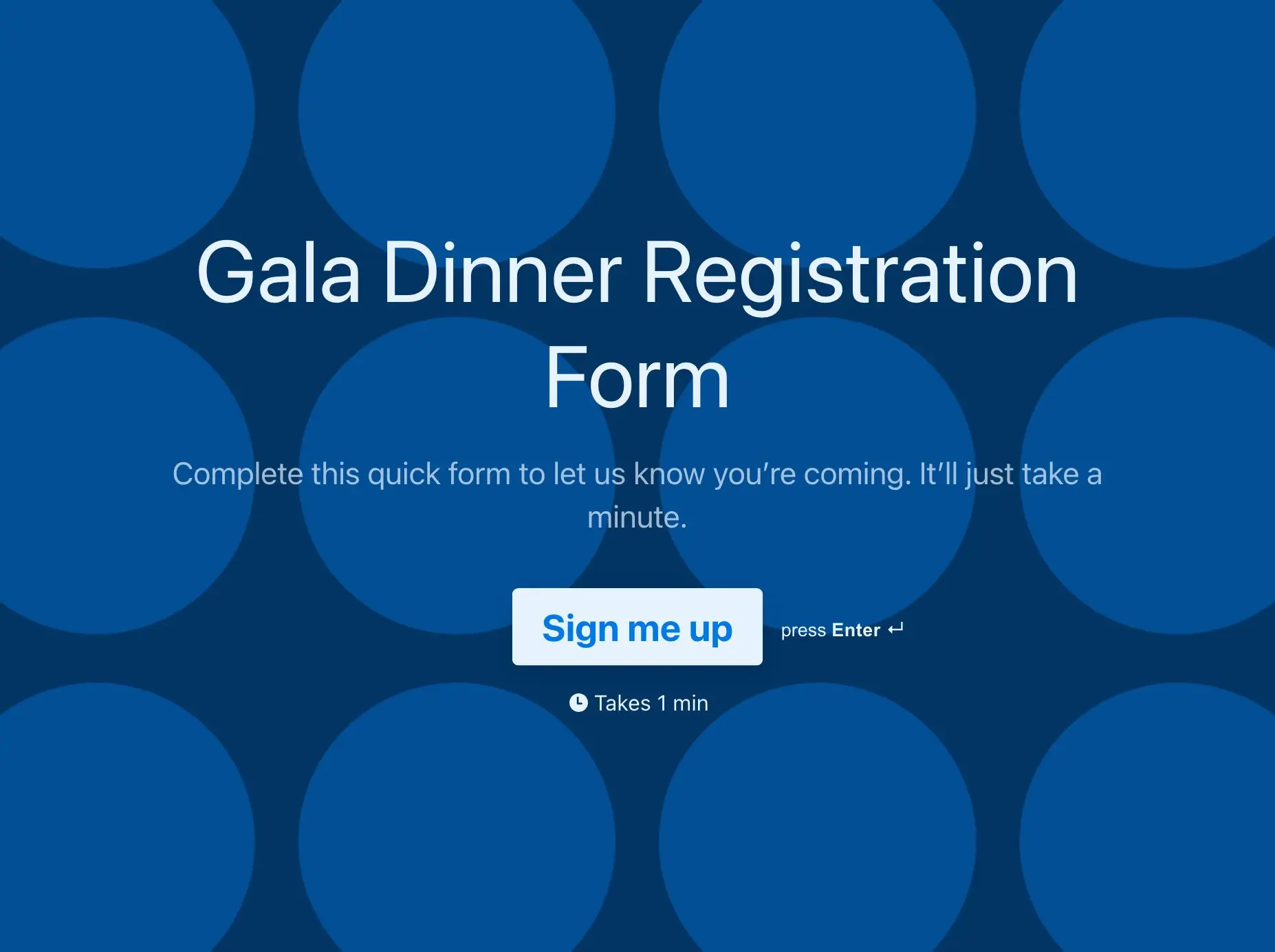 Gala Dinner Registration Form Template Hero