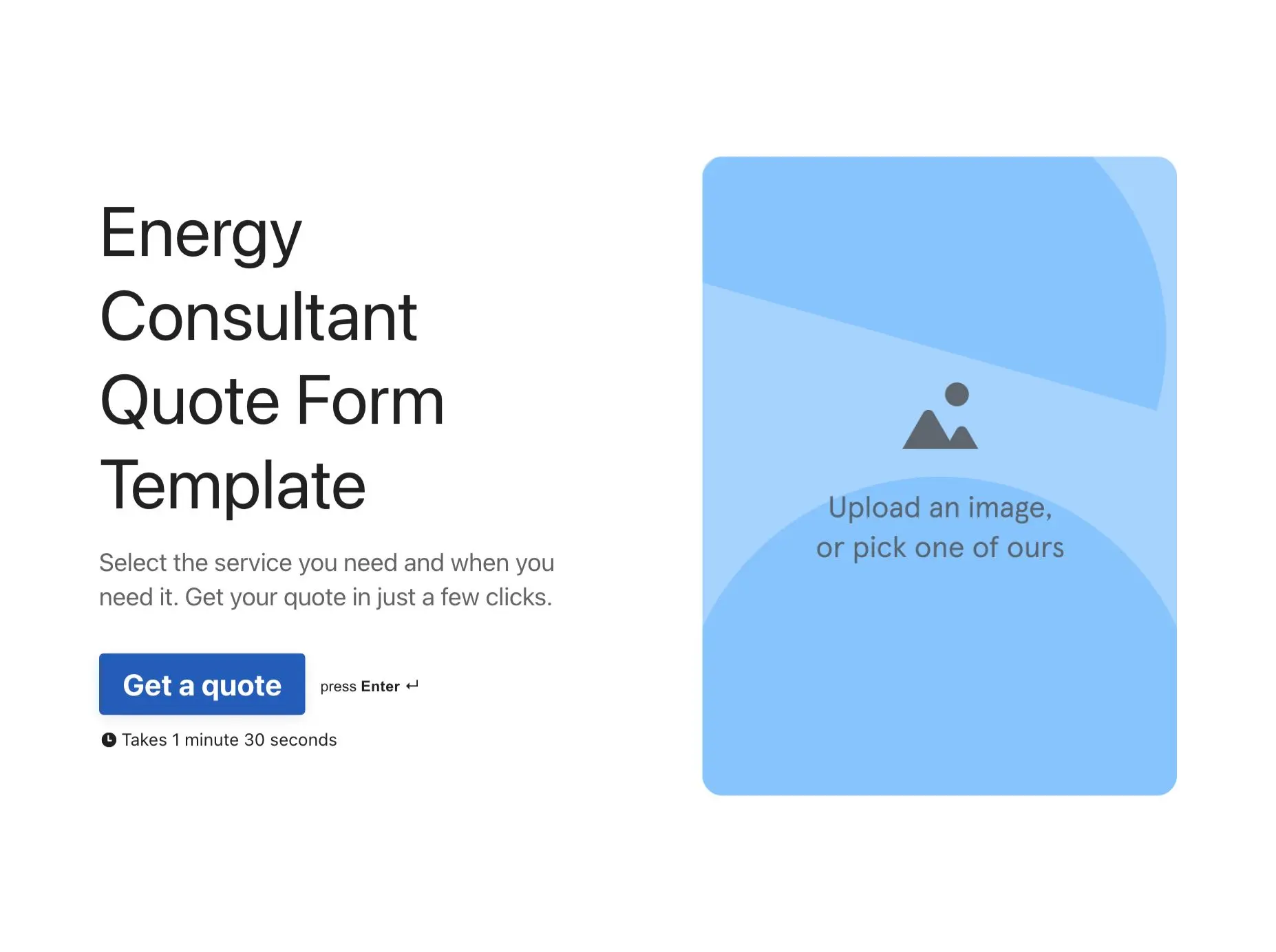 Energy Consultant Quote Form Template Hero